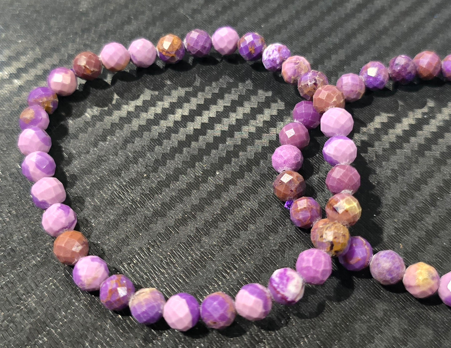 Phosphosiderite 6mm Faceted Beaded Bracelet – Natural Stone Jewelry
