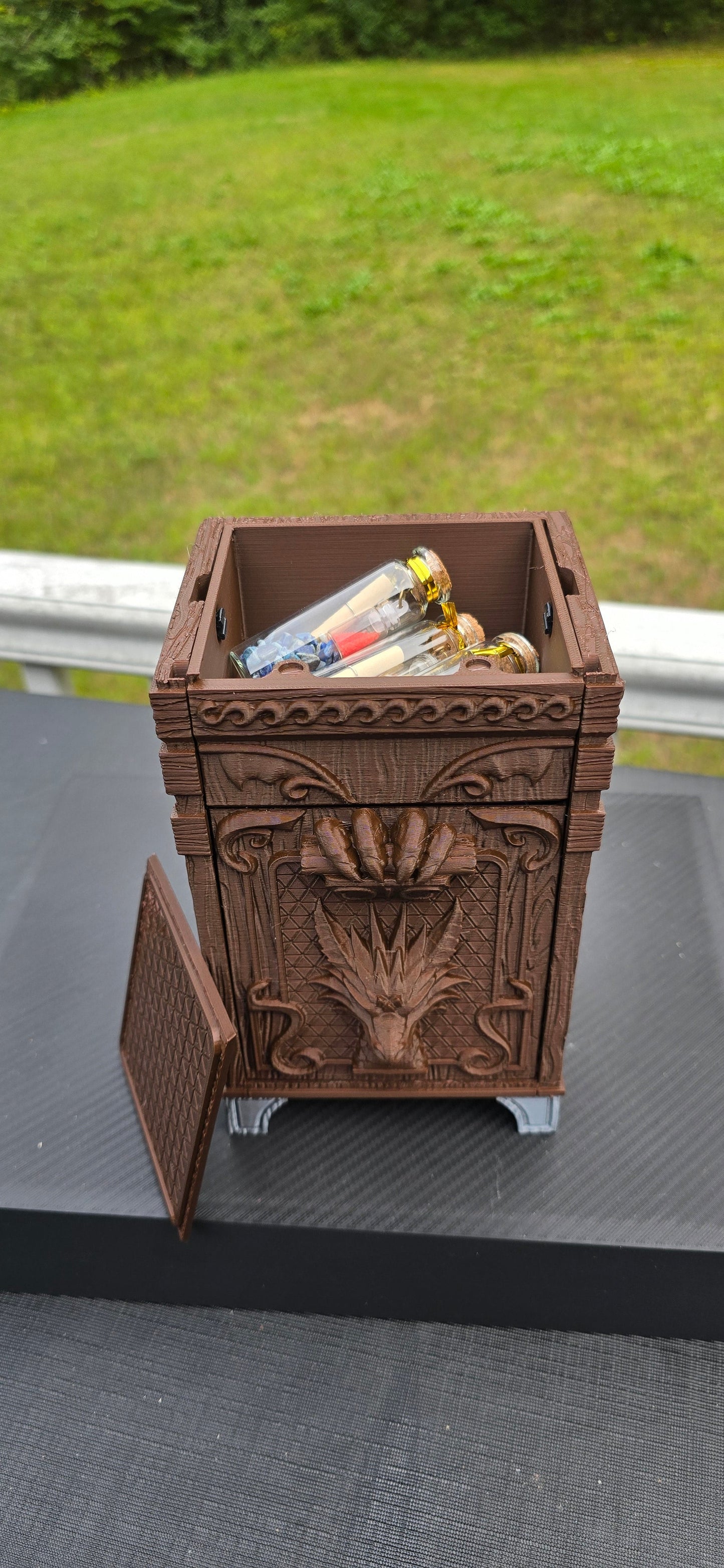Tarot Card Deck Holder with Storage Compartment – 3D Printed Display Stand