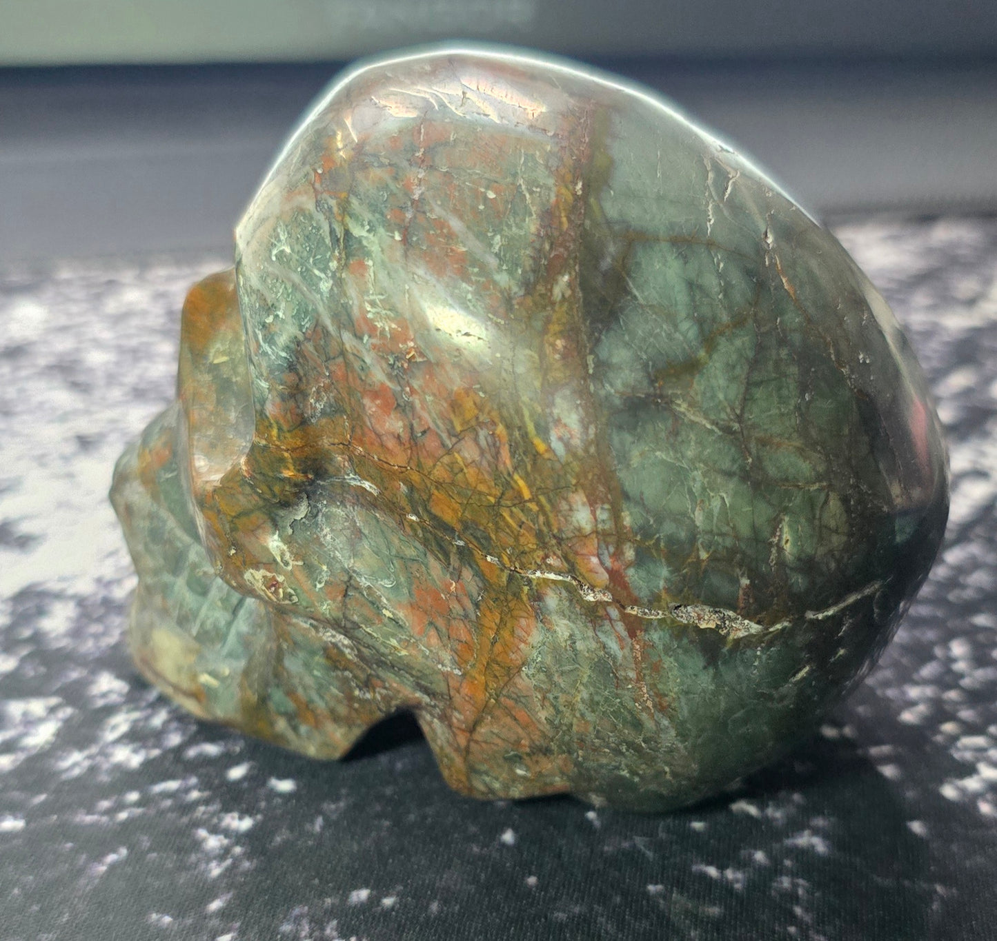 Cherry Creek Jasper Skull Carving – Polished Natural Jasper