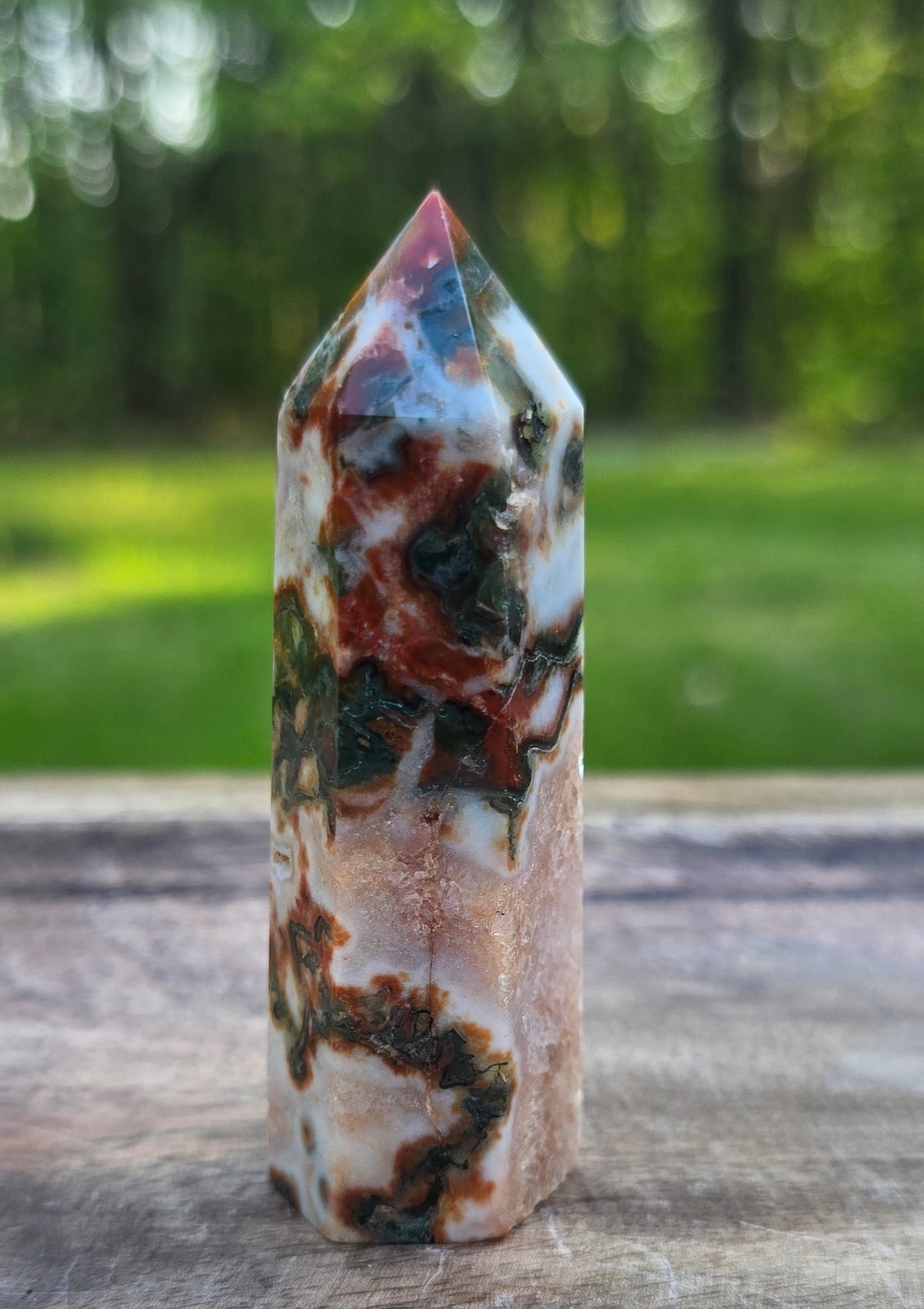 Red Moss Agate Towers – Polished Natural Agate