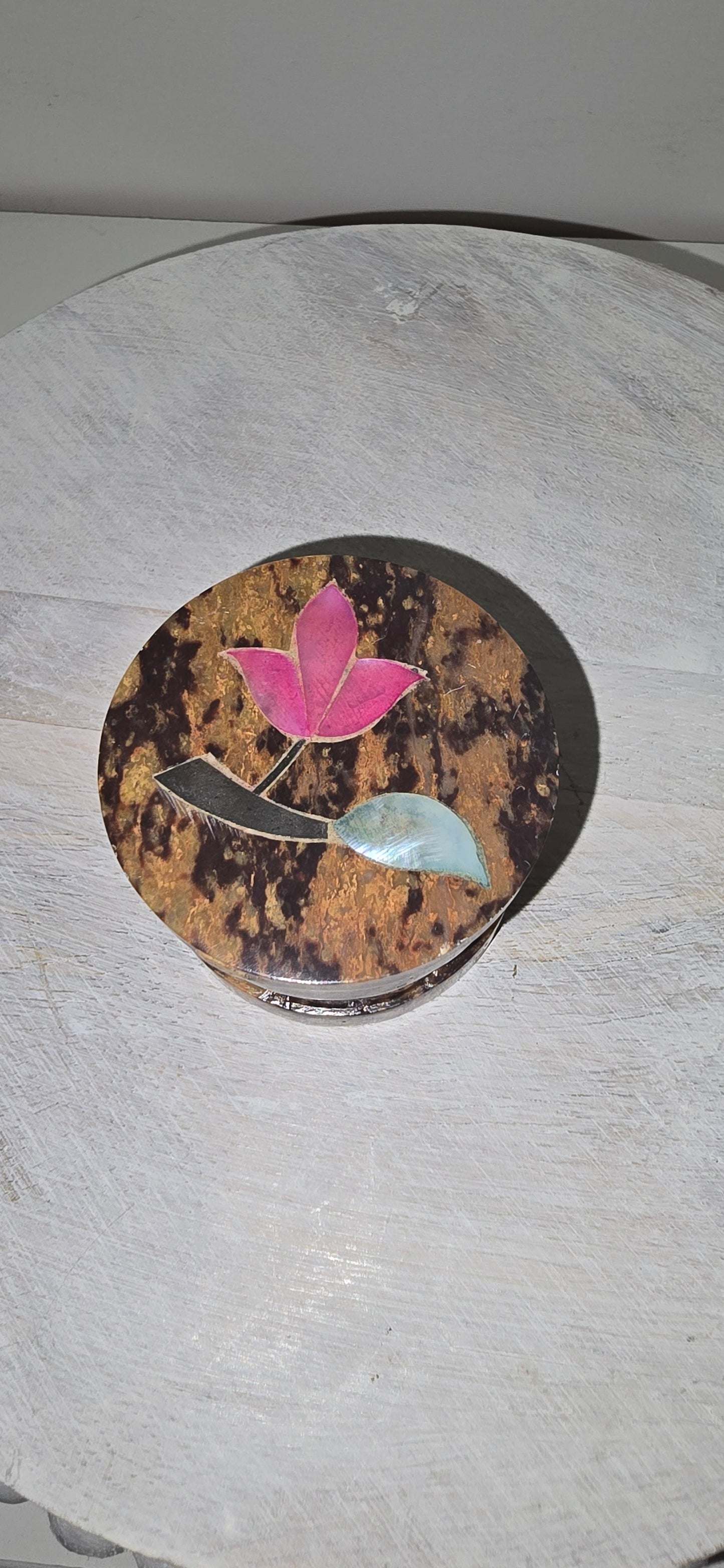 Small Round Soap Stone Trinket Boxes