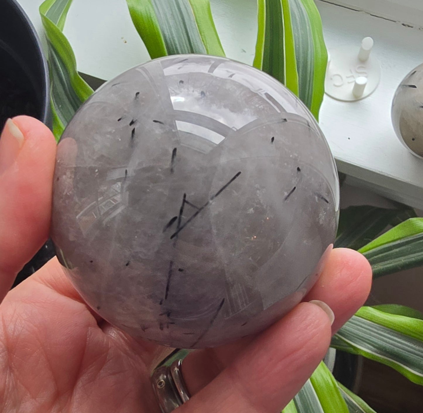 Tourmalinated Quartz Spheres – Polished Natural Quartz