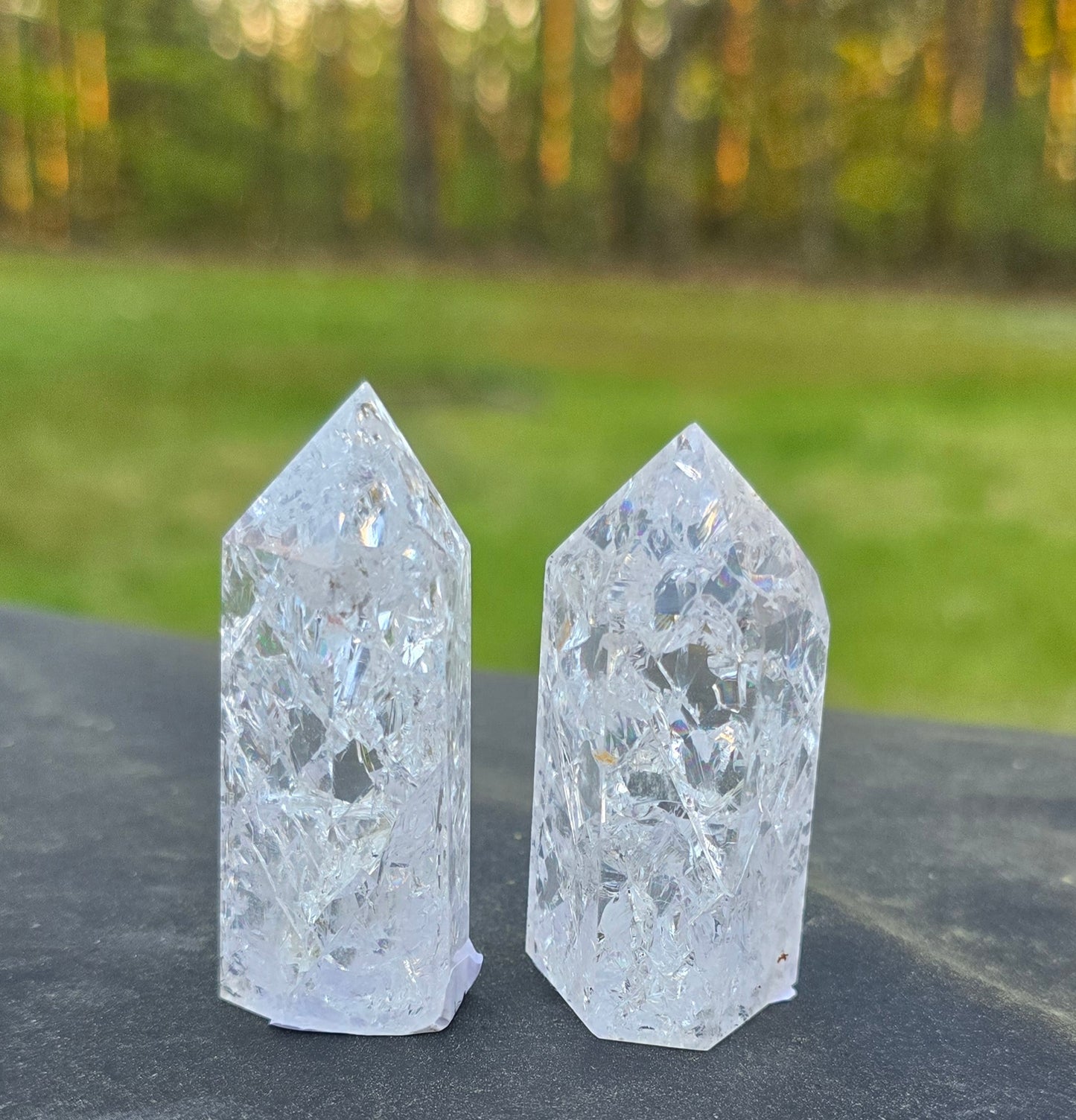 Crackle Quartz Towers – Treated Quartz Crystal
