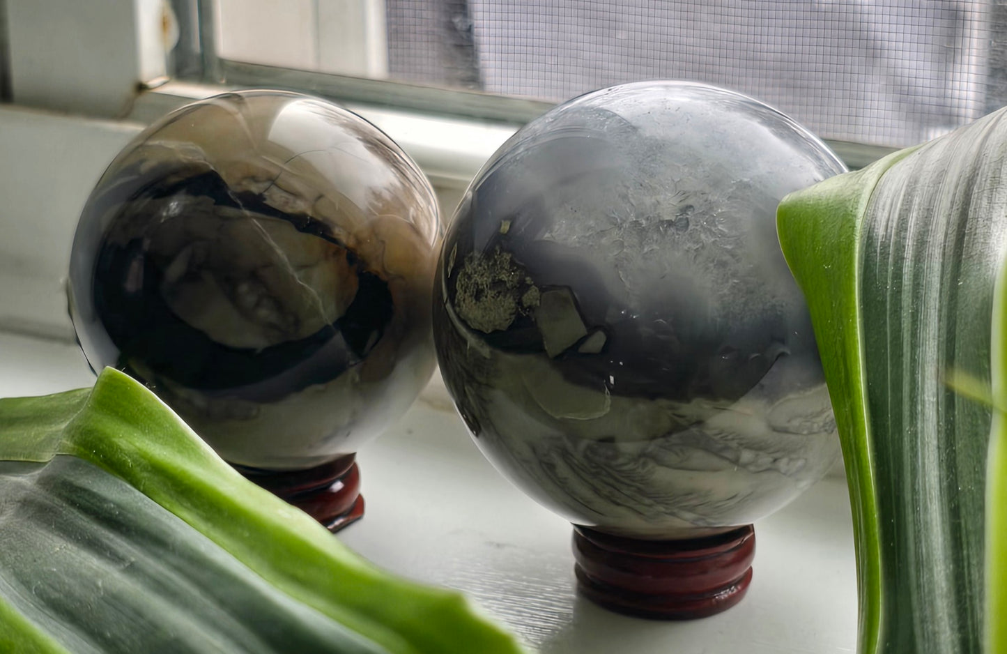 Natural Volcano Agate Crystal Sphere