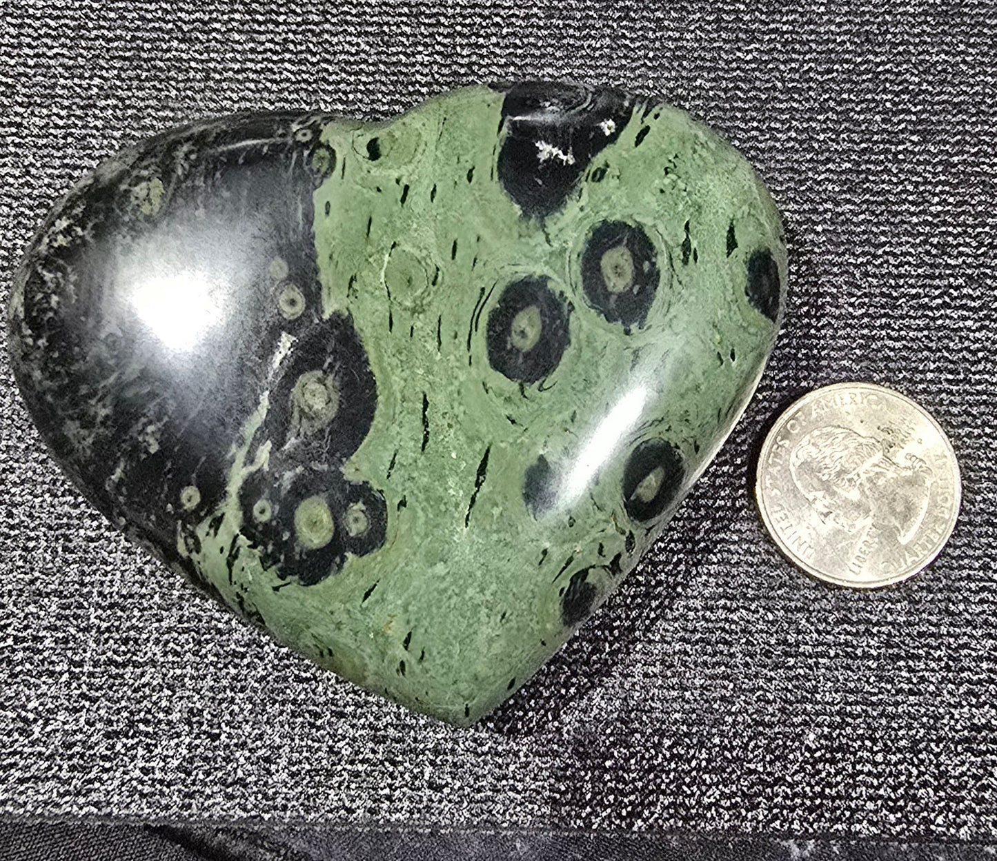 Kambaba Jasper Heart Carving – Natural Mineral Specimen