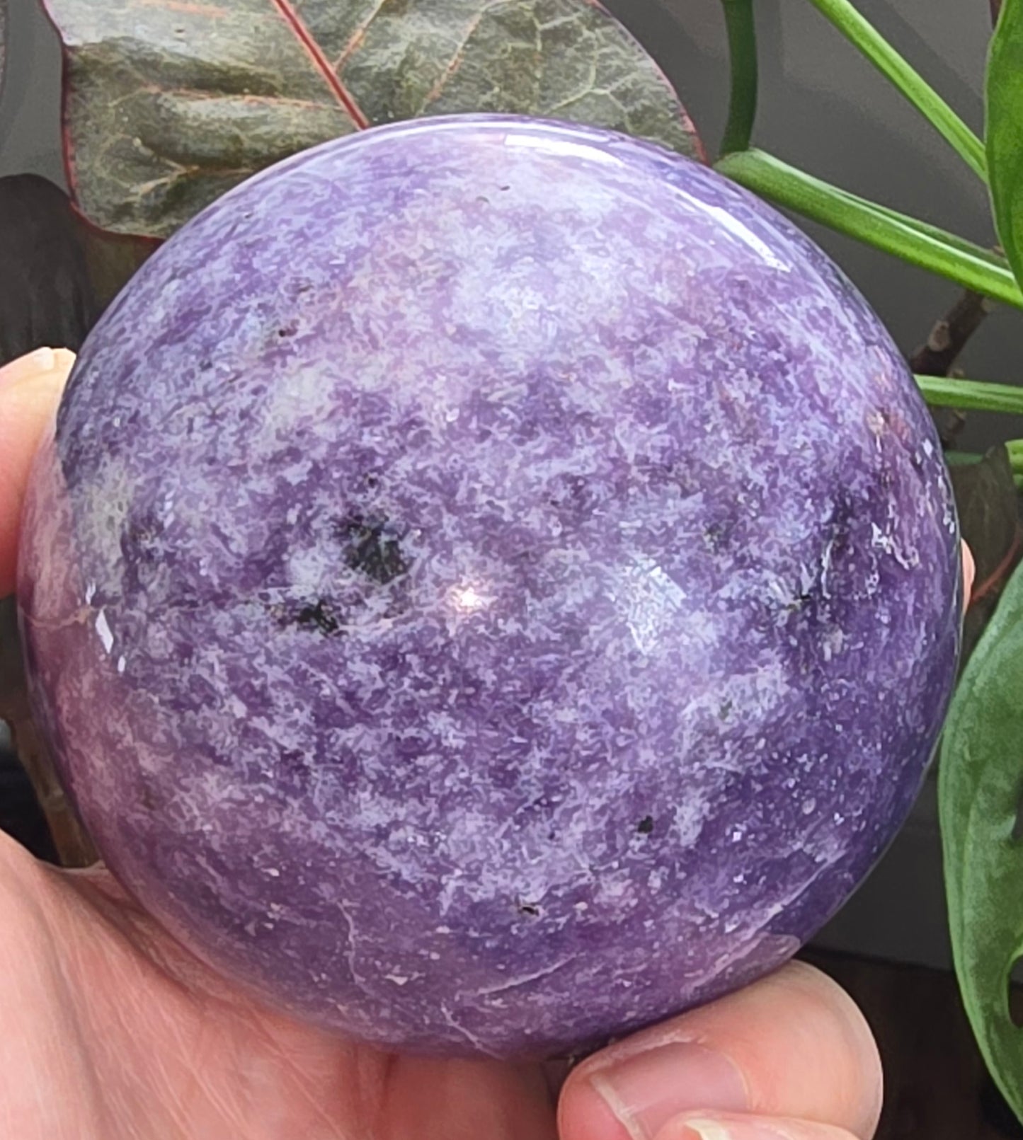 Lepidolite Natural Stone sphere