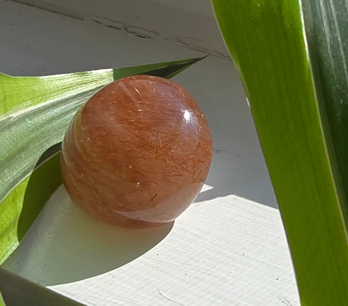 Copper Rutilated Quartz Lens – Natural Quartz from Brazil
