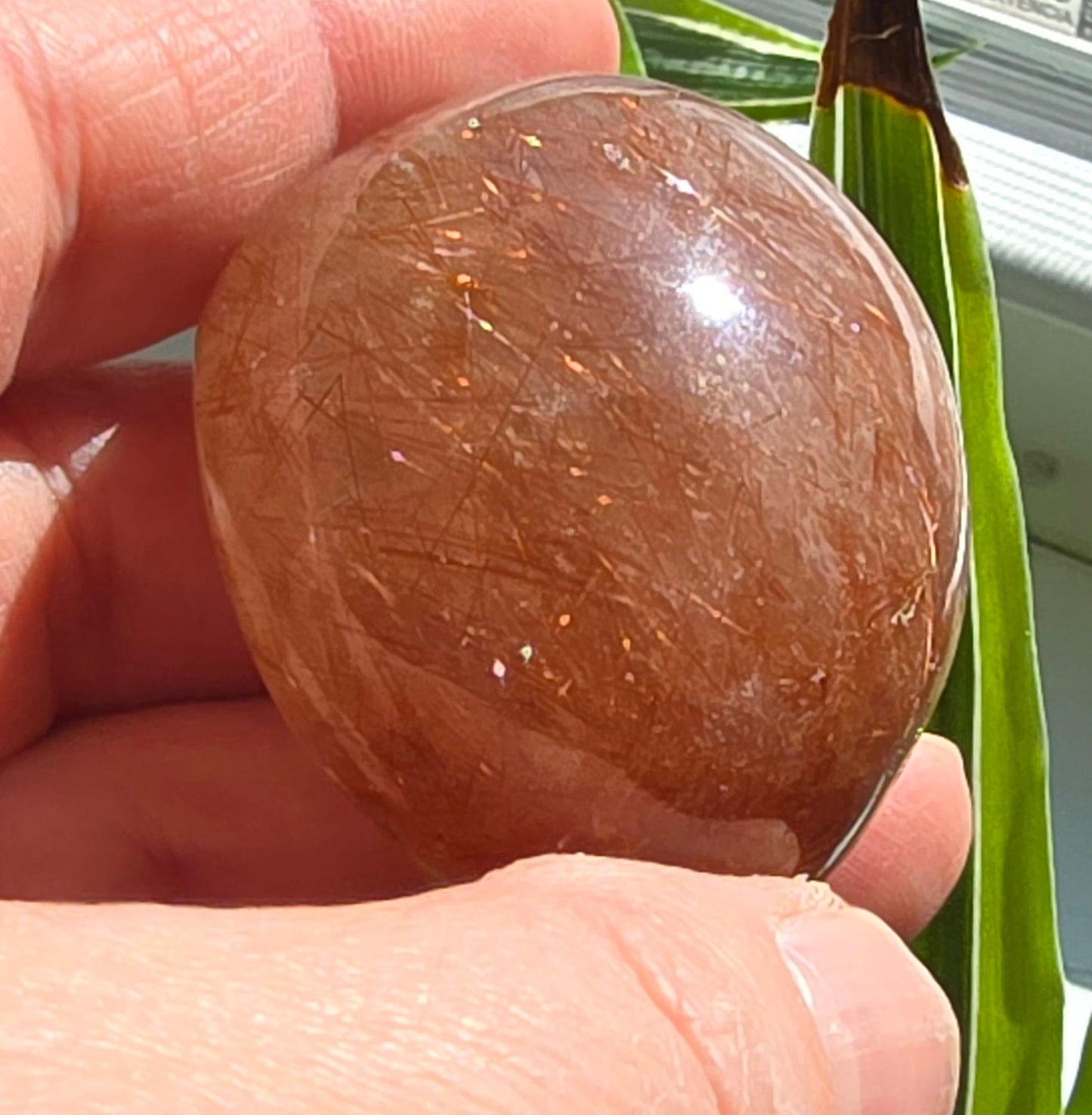 Copper Rutilated Quartz Lens – Natural Quartz from Brazil