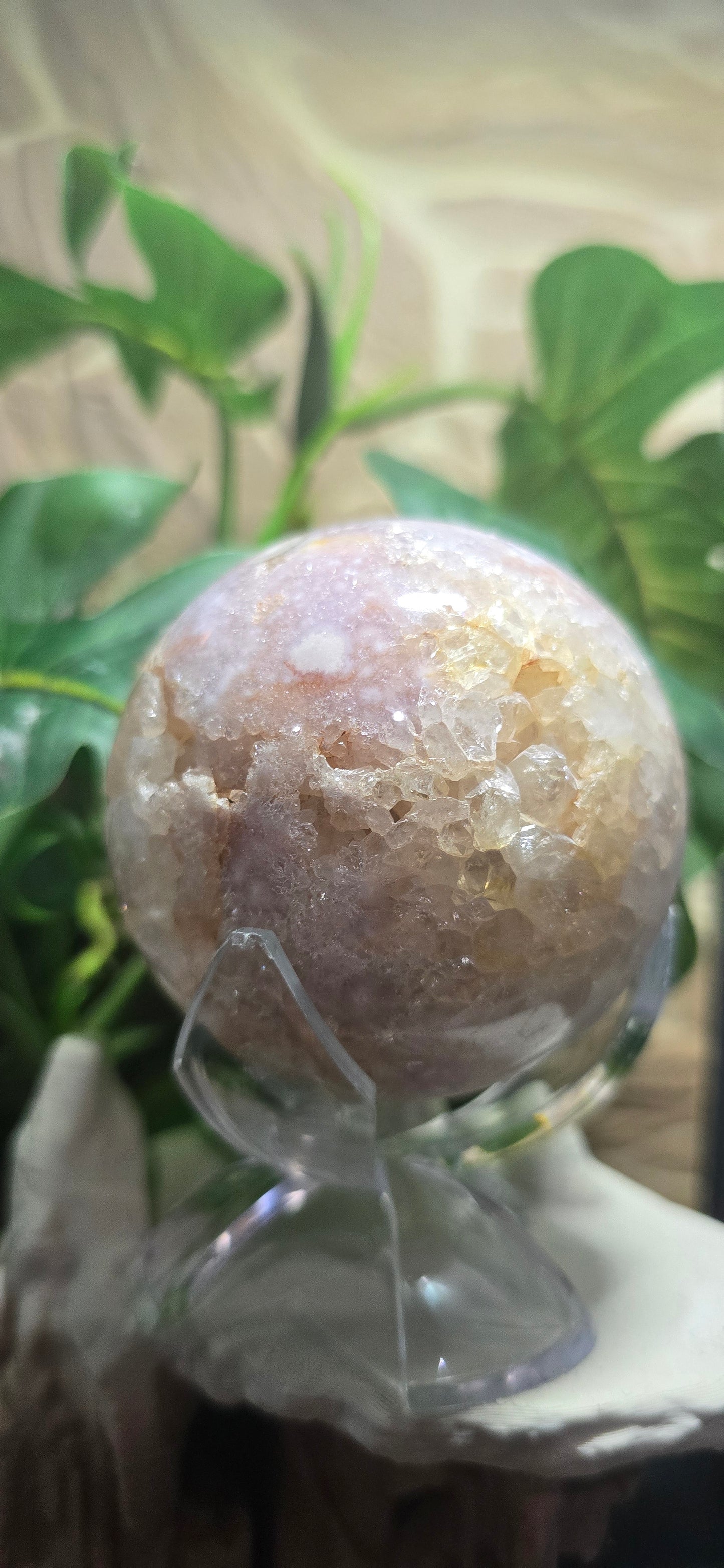 Purple Flower Agate Sphere – Polished Natural Stone