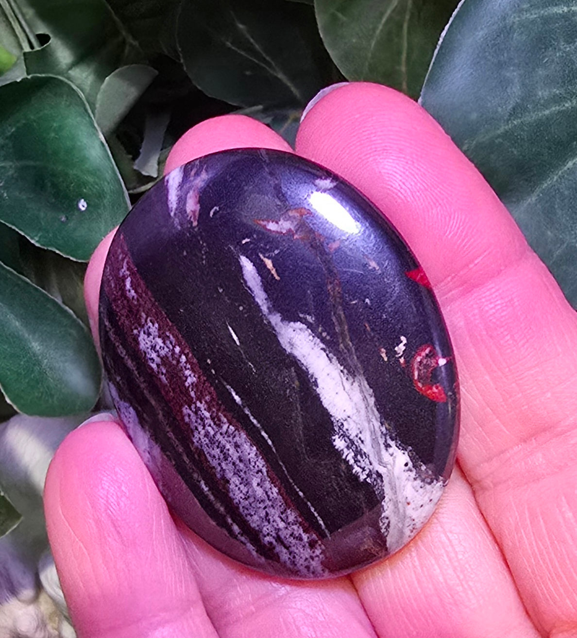 Tiger Iron Palm Stone – Polished Natural Tiger Eye Hematite Jasper