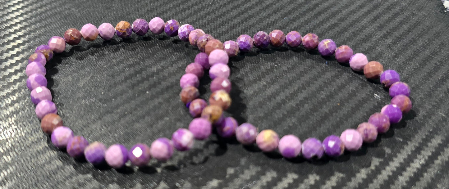 Phosphosiderite 6mm Faceted Beaded Bracelet – Natural Stone Jewelry