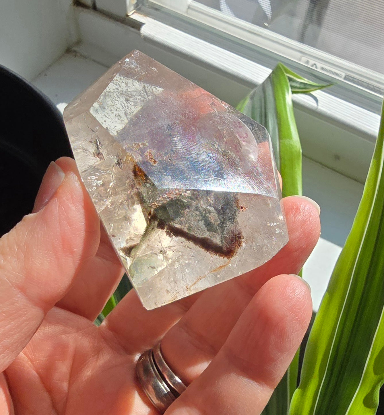 Garden Quartz Free‑Form Polished – Natural Lodolite Quartz