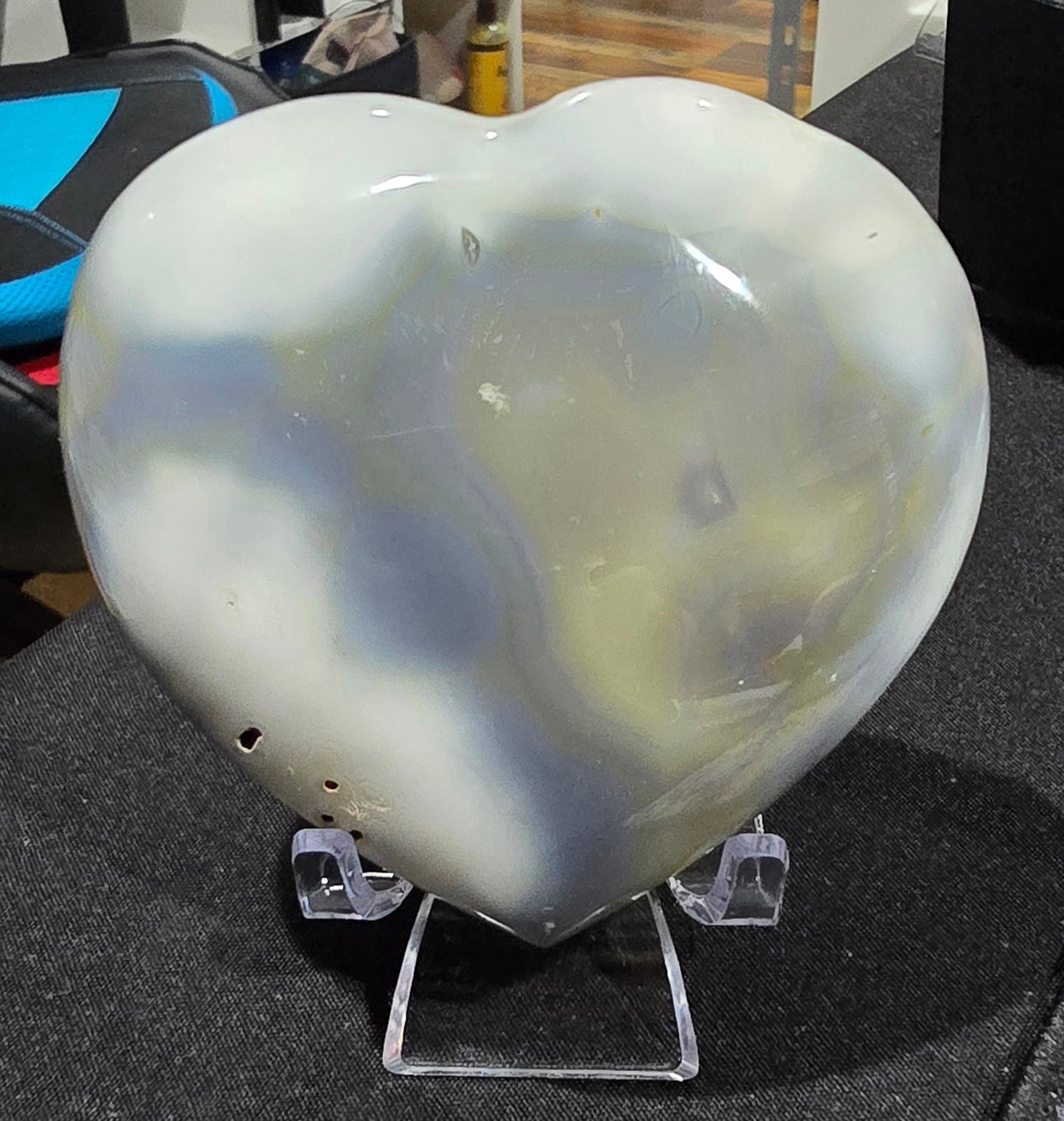 Orca Agate Heart Carvings – Polished Natural Agate