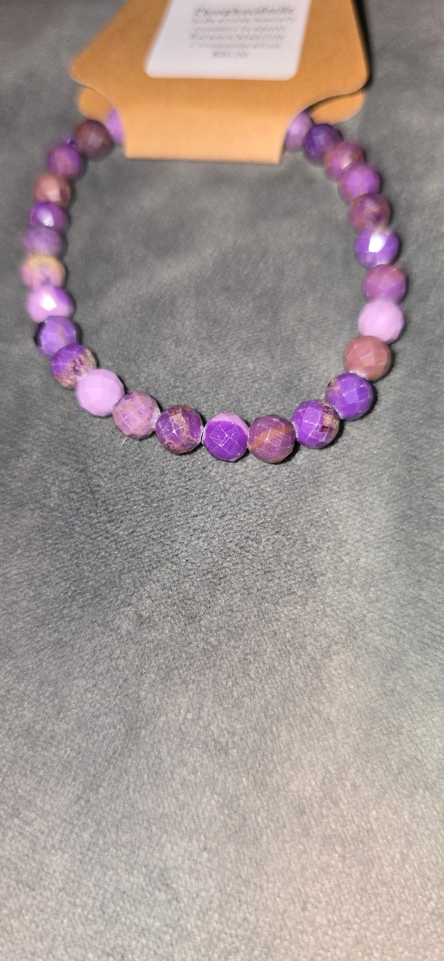 Phosphosiderite 6mm Faceted Beaded Bracelet