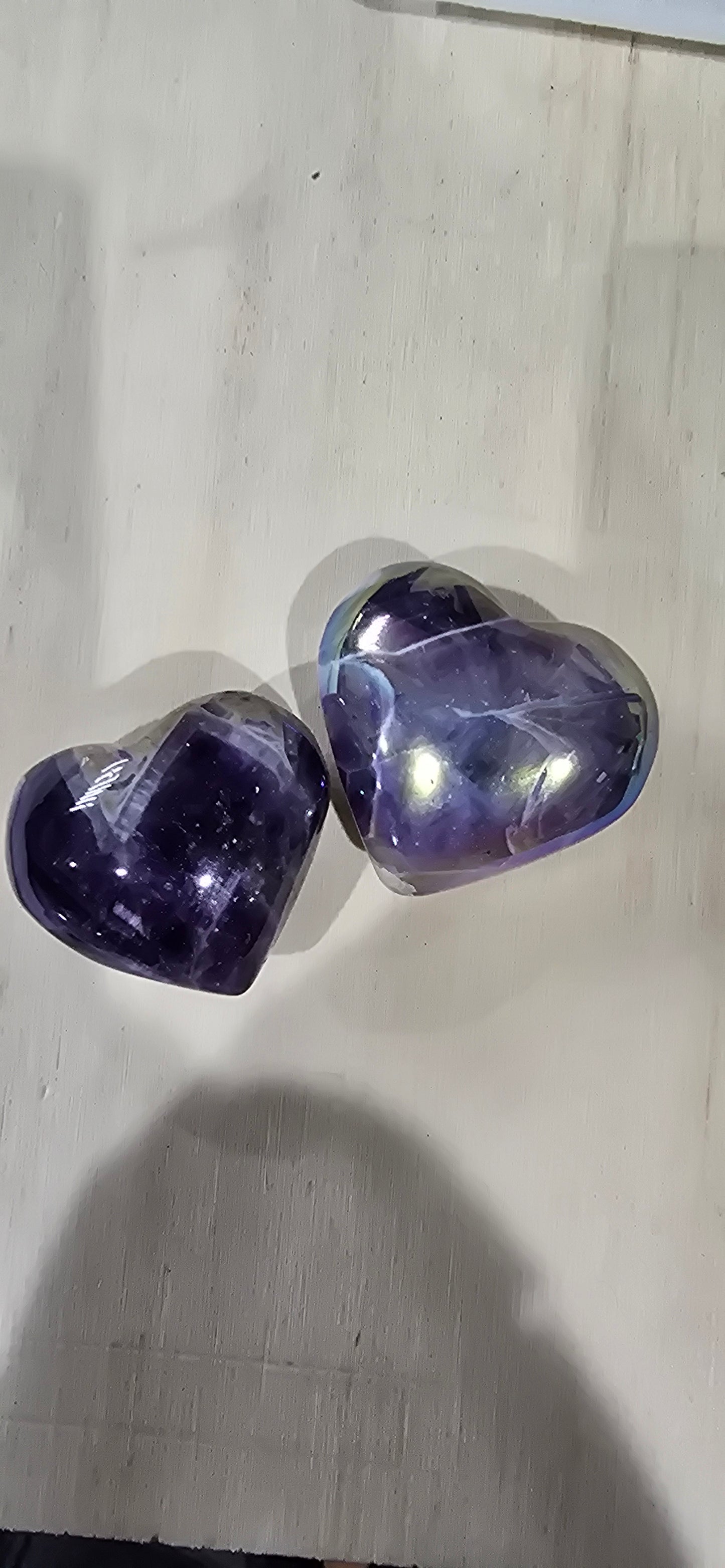 Aura coated Dream Amethyst Heart