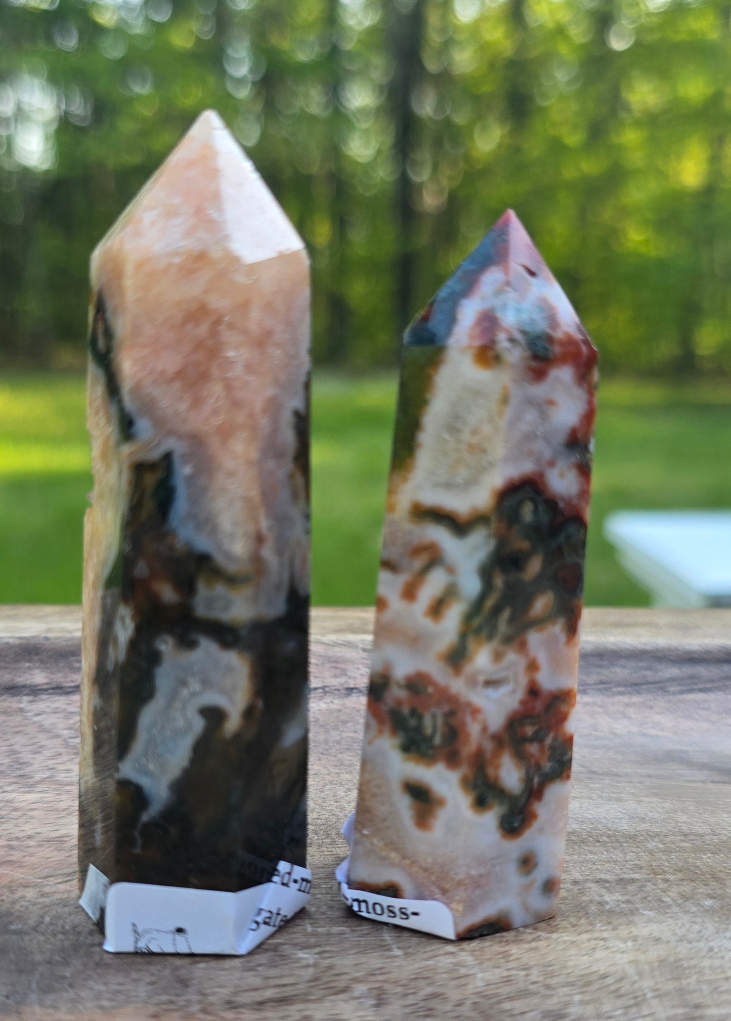 Red Moss Agate Towers – Polished Natural Agate