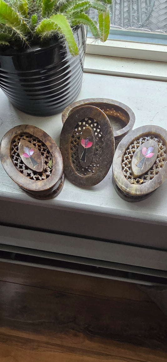 Soap stone Trinket Boxes -Medium size
