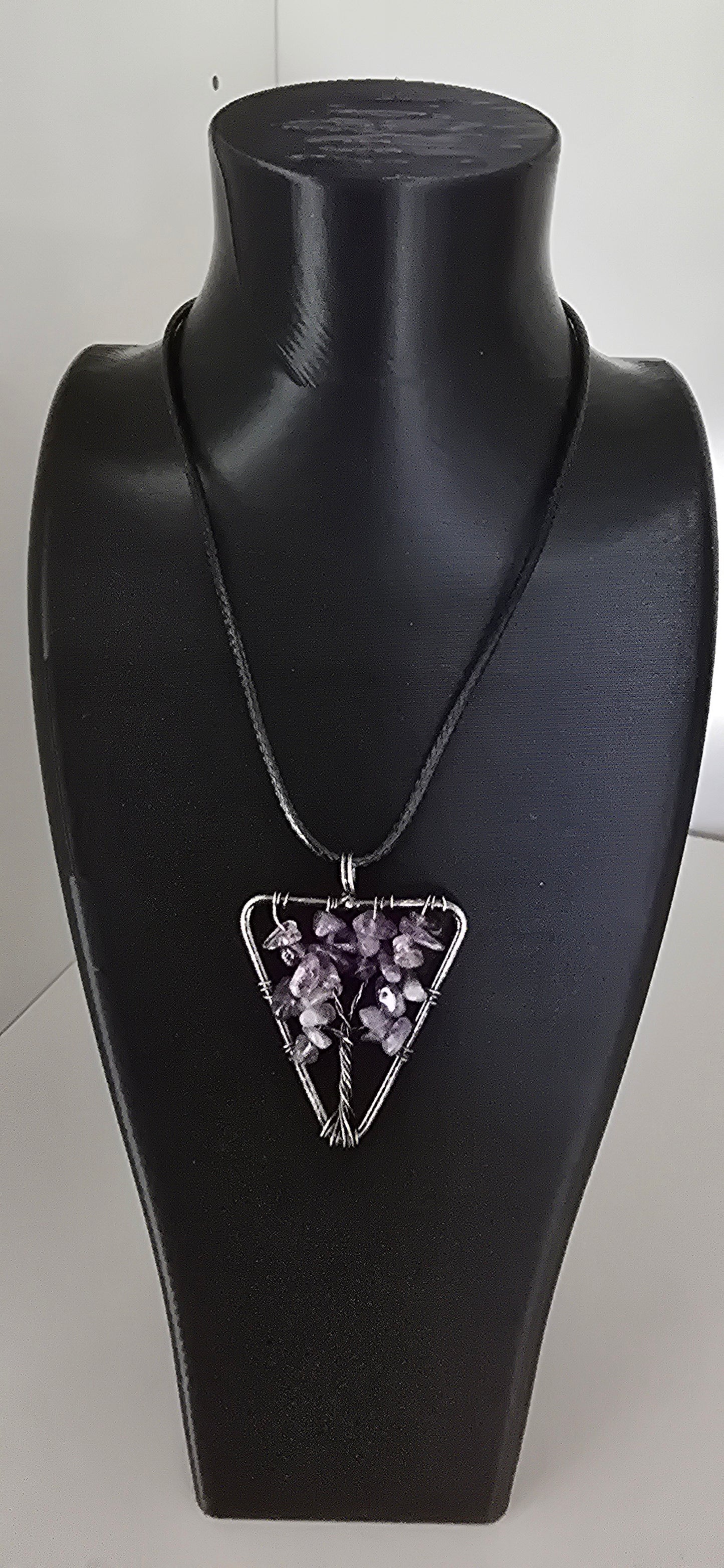 Amethyst tree of life chip necklace