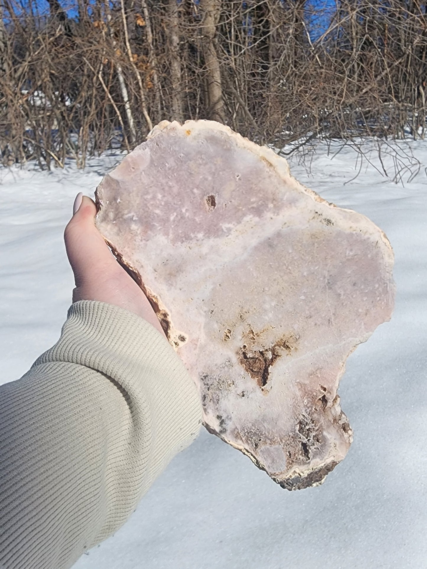Pink Amethyst Slab on Small Stand – Natural Mineral Specimen