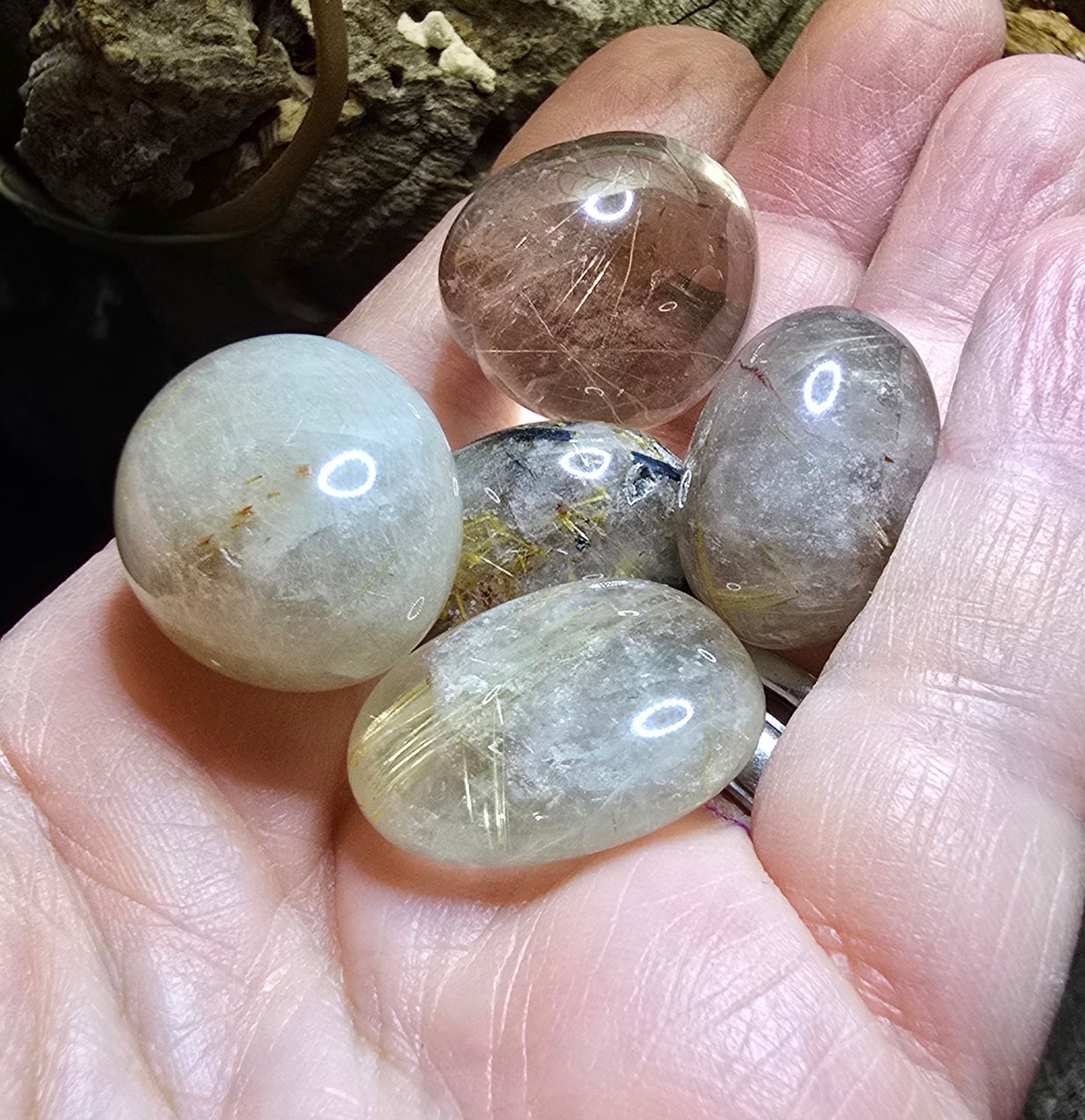 Gold Rutilated Quartz Tumble Genuine Natural Quartz