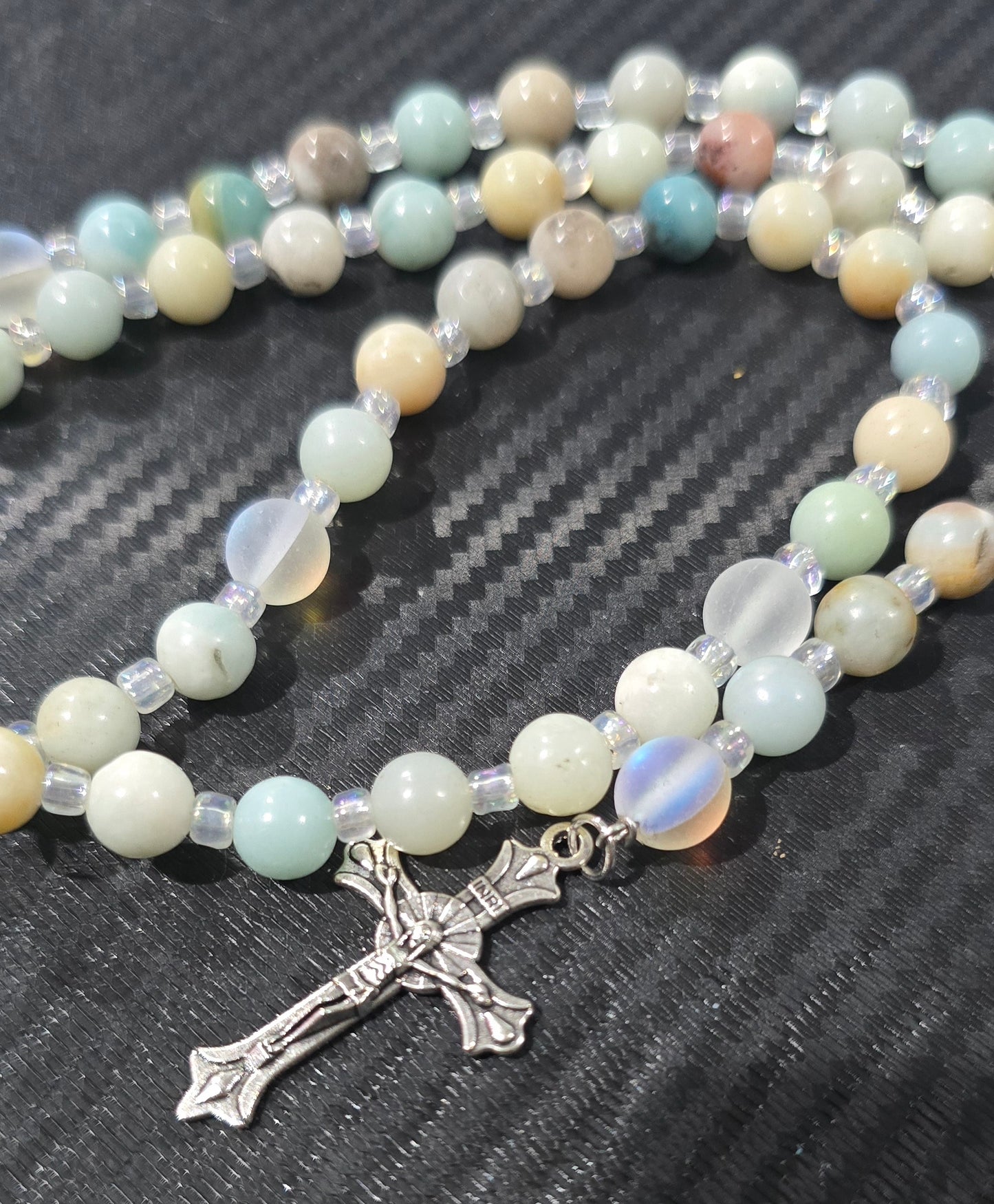 Caribbean Calcite Rosary Beads 8mm – Hand Strung Natural Stone Jewelry