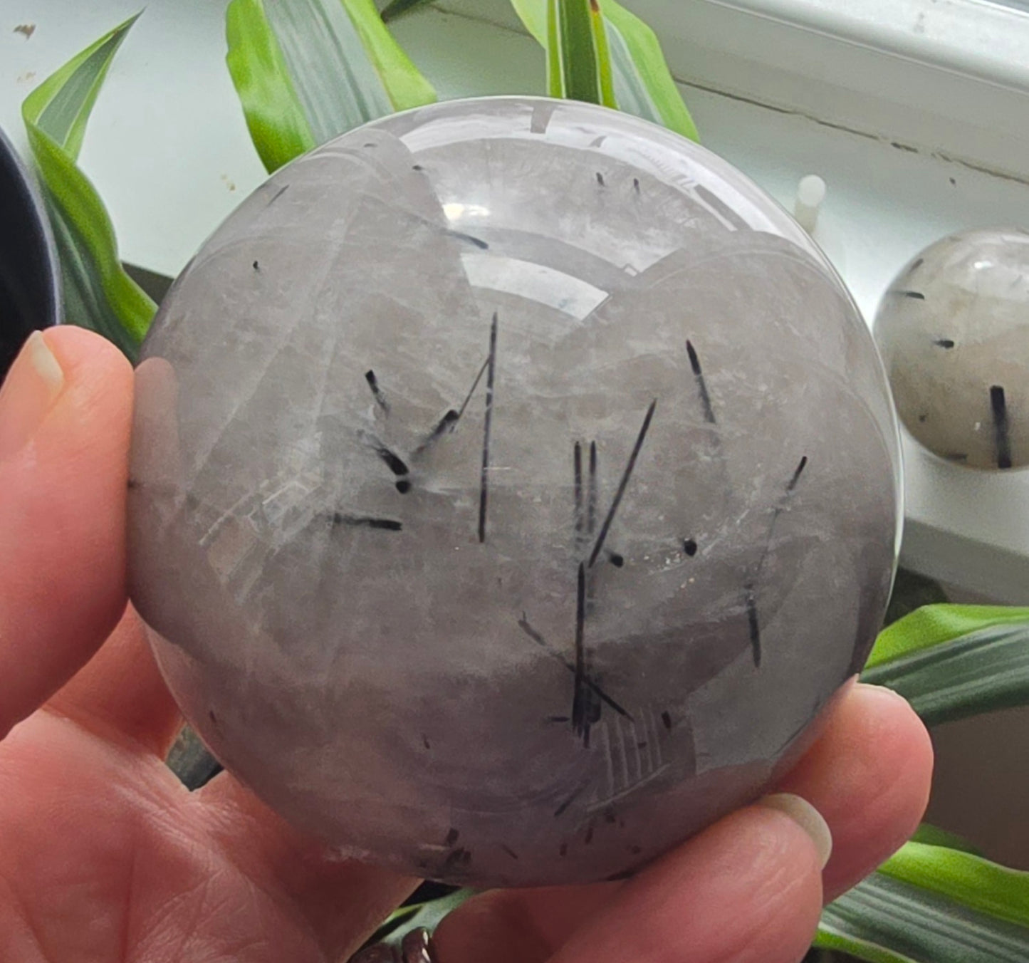 Tourmalinated Quartz Spheres – Polished Natural Quartz
