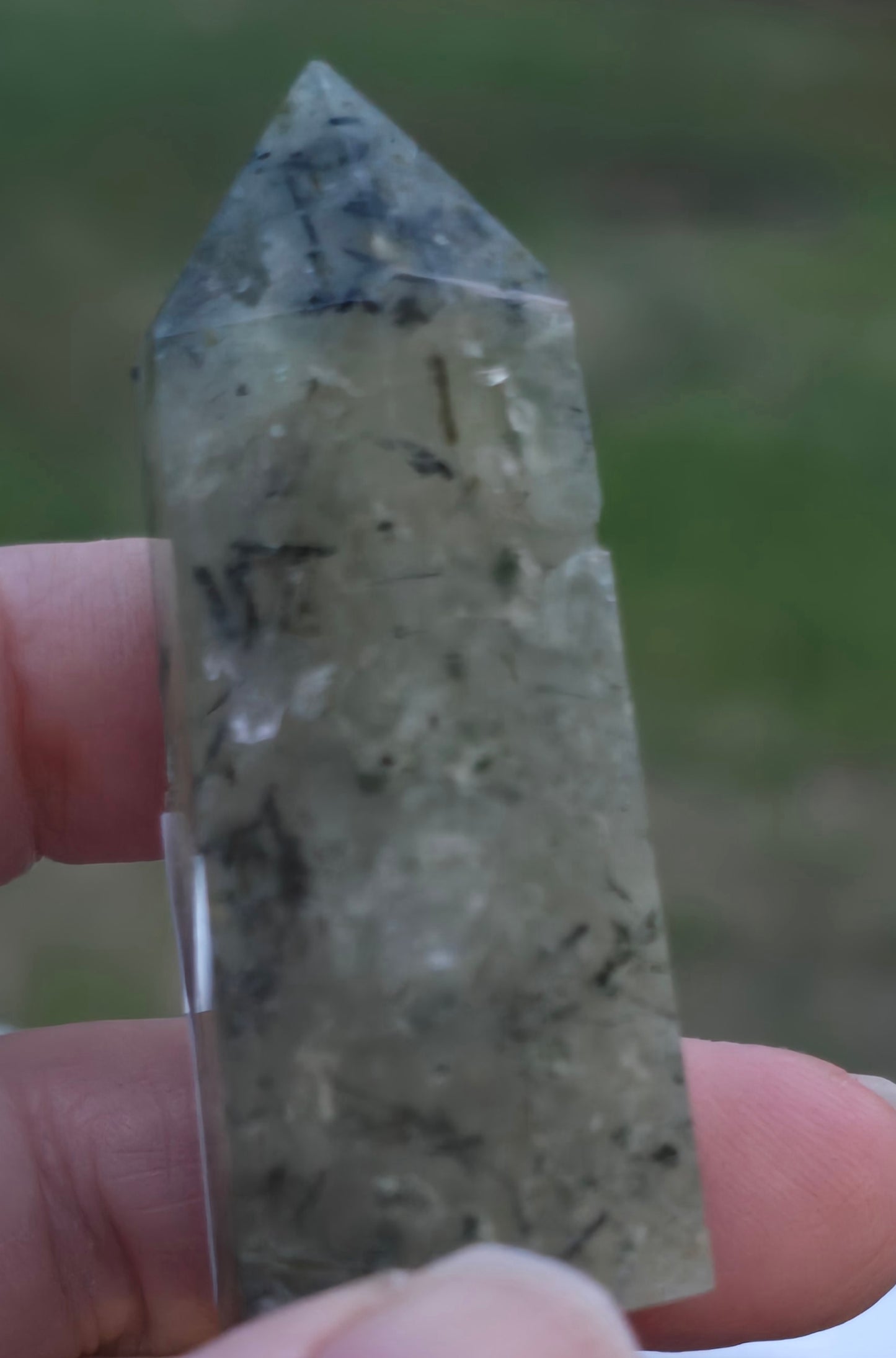 Prehnite with Epidote Towers – Polished Natural Stone
