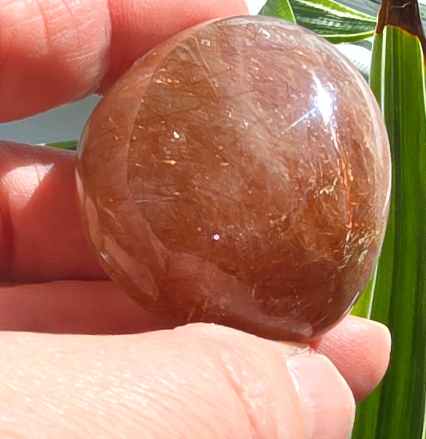 Copper Rutilated Quartz Lens – Natural Quartz from Brazil