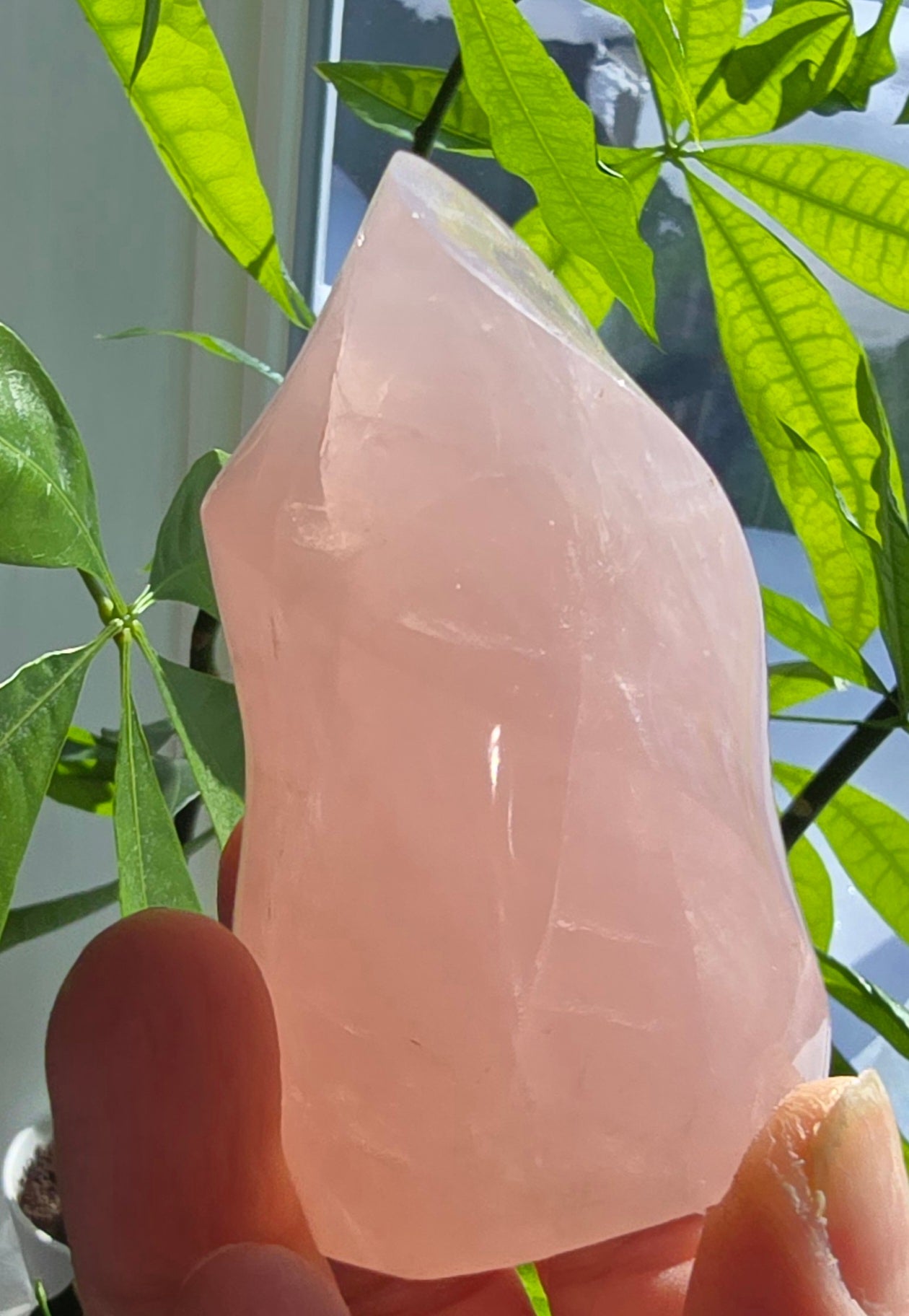 Rose Quartz Flame – Polished Natural Quartz