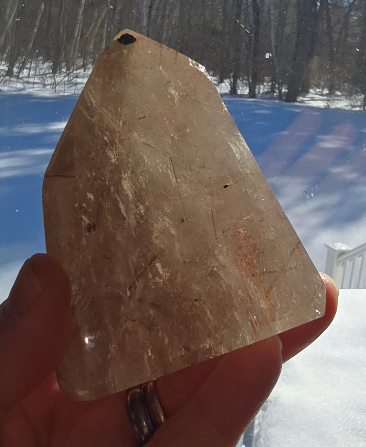 Gold Rutilated Quartz Tower – Polished Natural Quartz