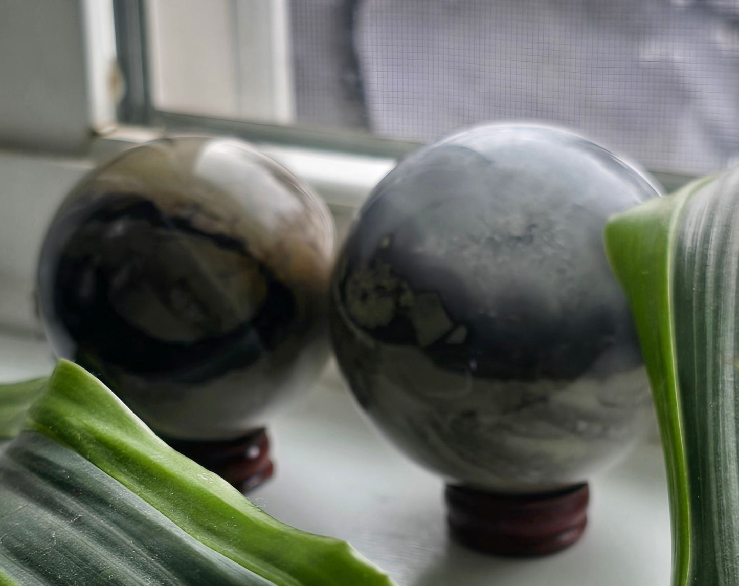 Natural Volcano Agate Crystal Sphere