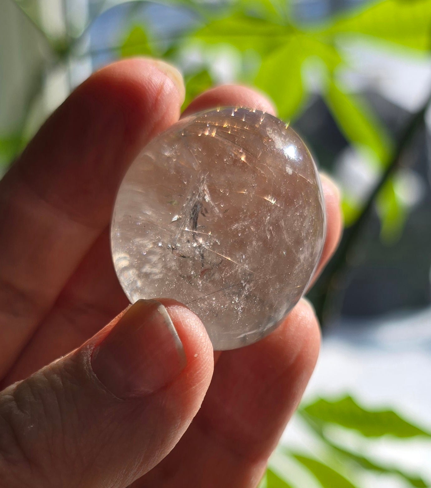 Polished Gold Rutilated Quartz Lens
