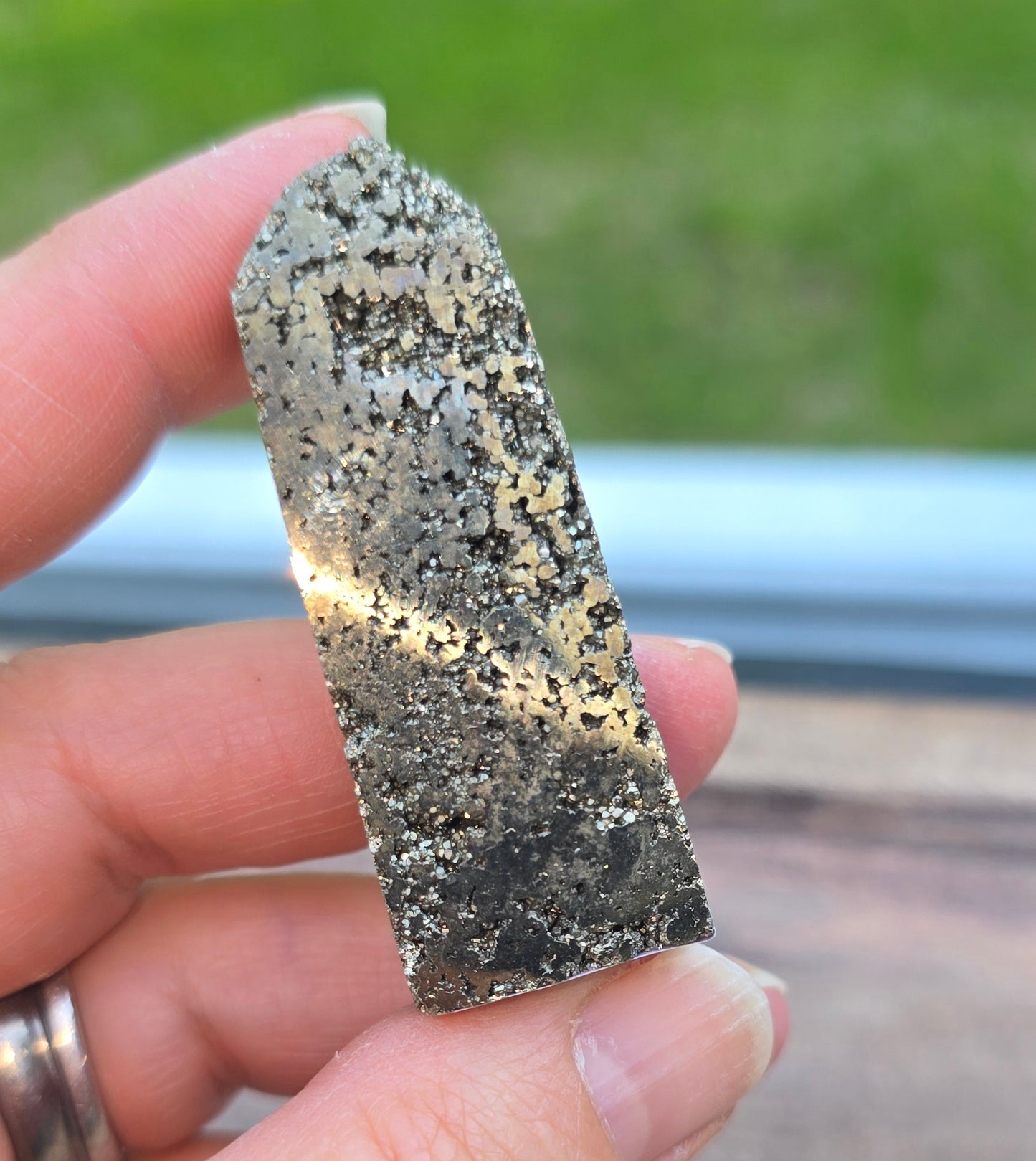 Druzy Pyrite Tower – Polished Natural Mineral