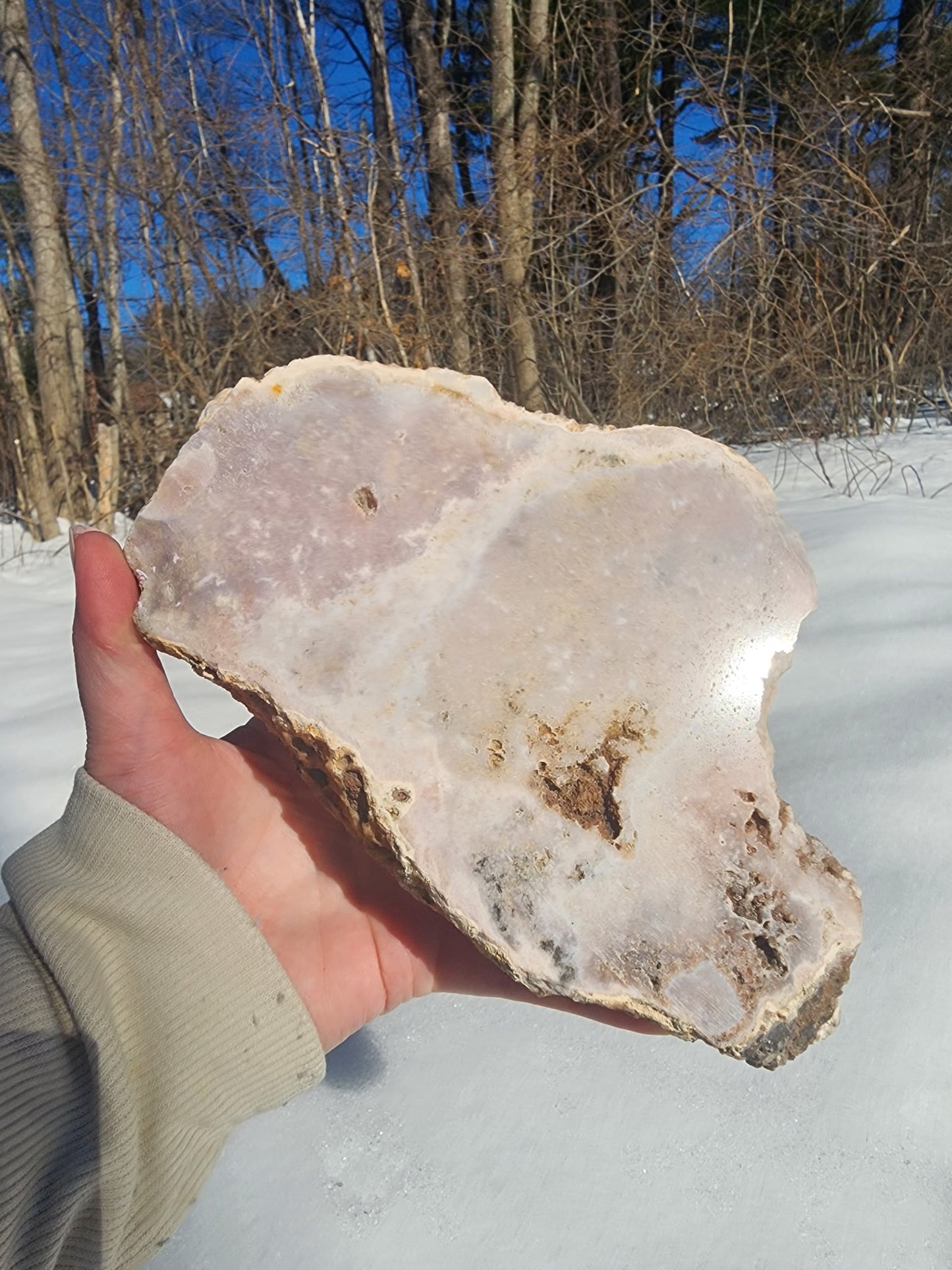 Pink Amethyst Slab on Small Stand – Natural Mineral Specimen