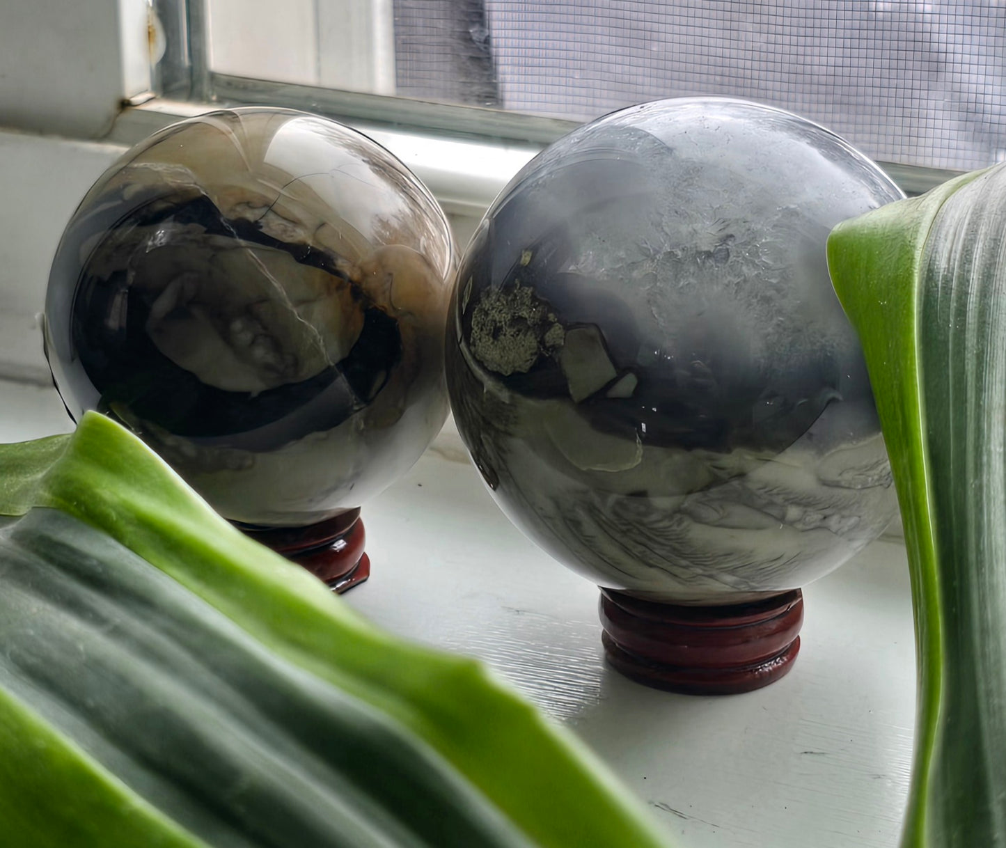 Natural Volcano Agate Crystal Sphere