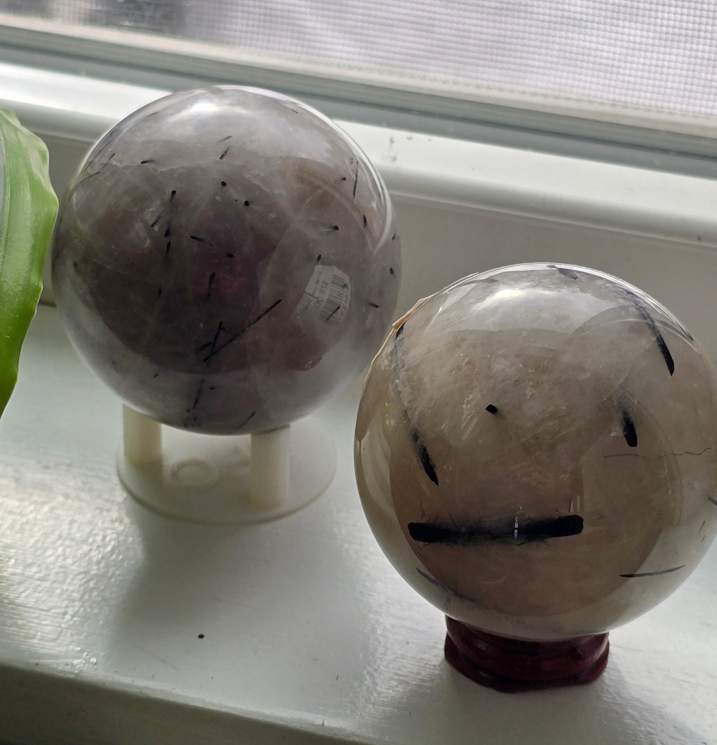 Tourmalinated Quartz Spheres – Polished Natural Quartz