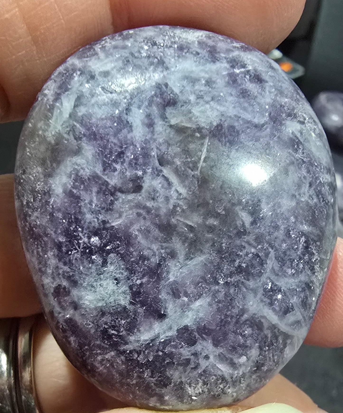 Lepidolite Palm Stones – Polished Natural Lithium Mica
