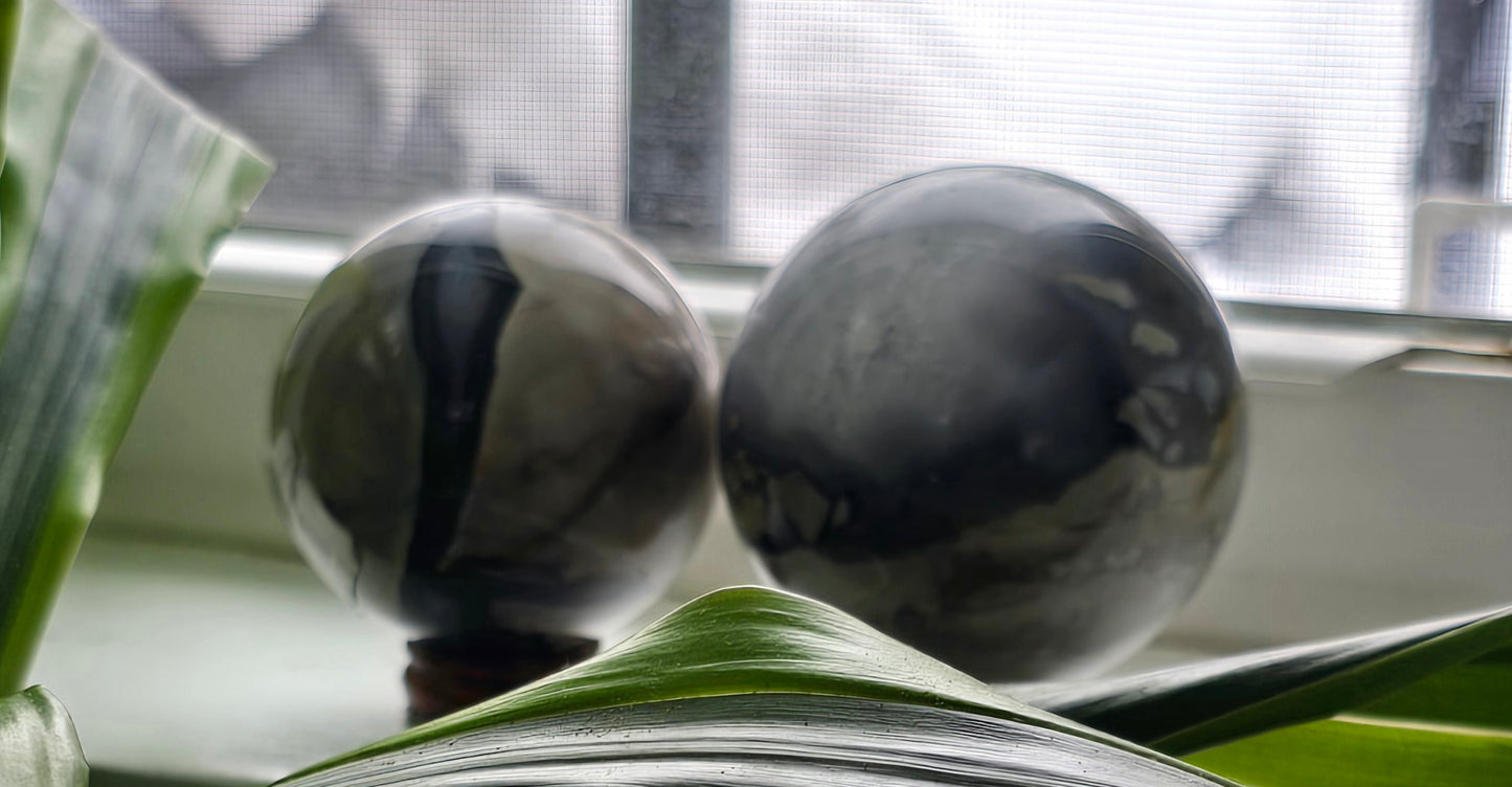 Natural Volcano Agate Crystal Sphere
