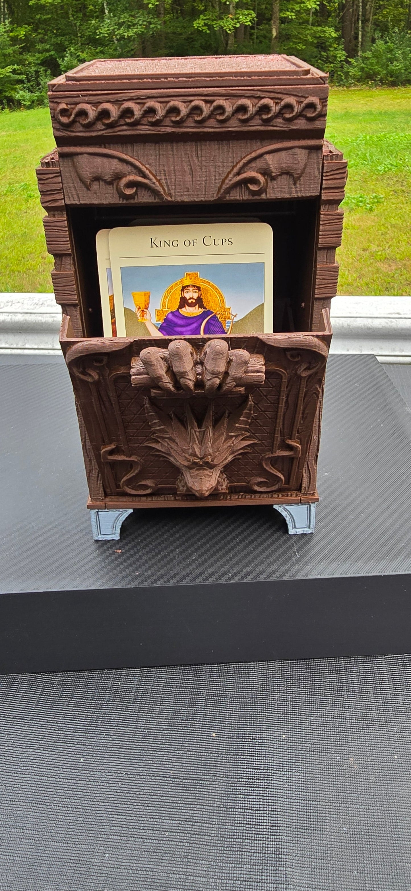 Tarot Card Deck Holder with Storage Compartment – 3D Printed Display Stand
