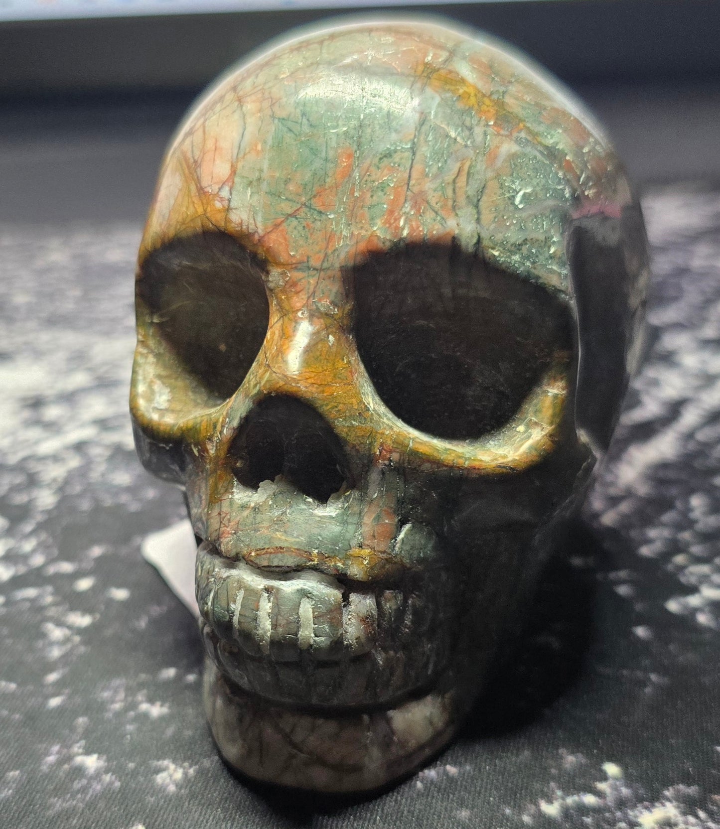 Cherry Creek Jasper Skull Carving – Polished Natural Jasper