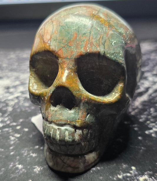 Cherry Creek Jasper Skull Carving – Polished Natural Jasper