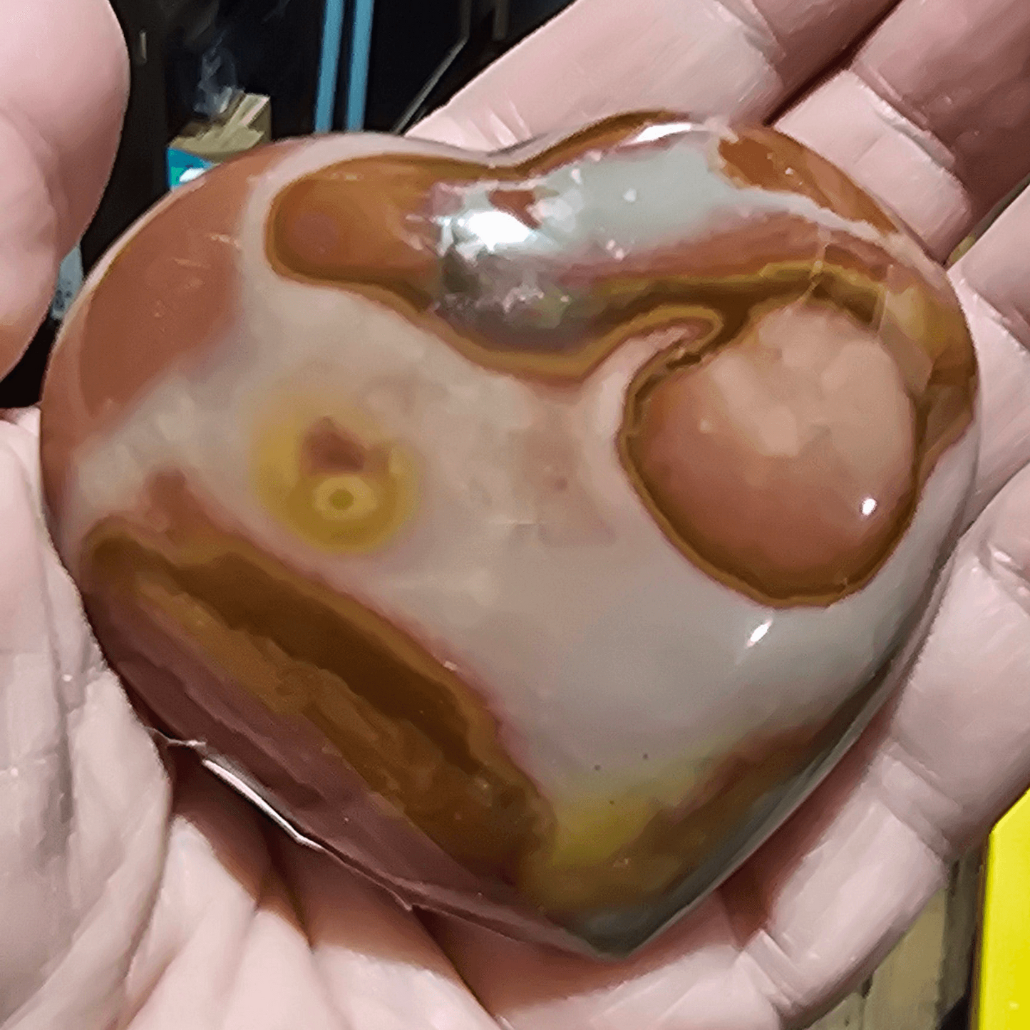 Polychrome Jasper Heart Carvings – Natural Mineral Specimen