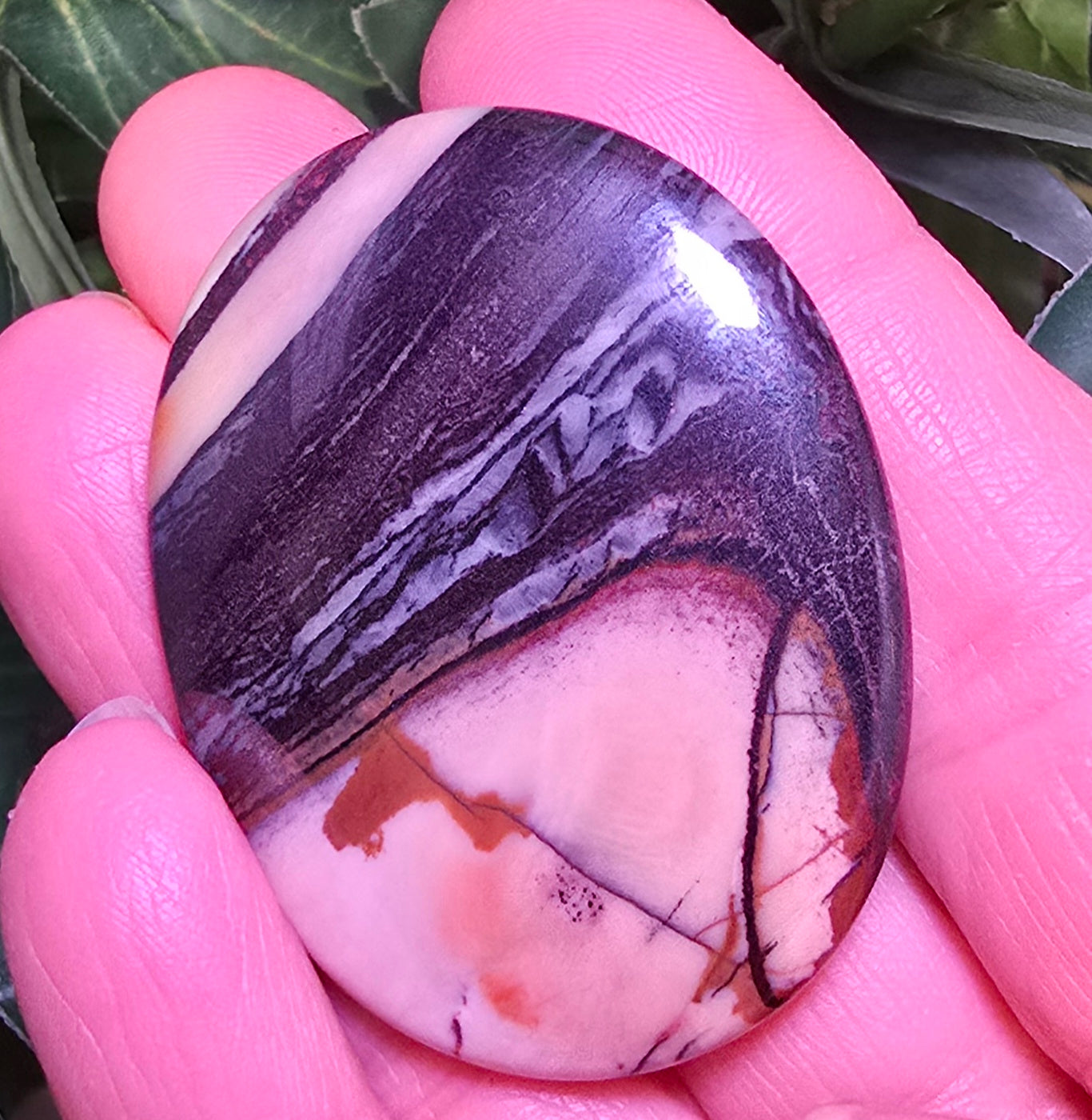Tiger Iron Palm Stone – Polished Natural Tiger Eye Hematite Jasper