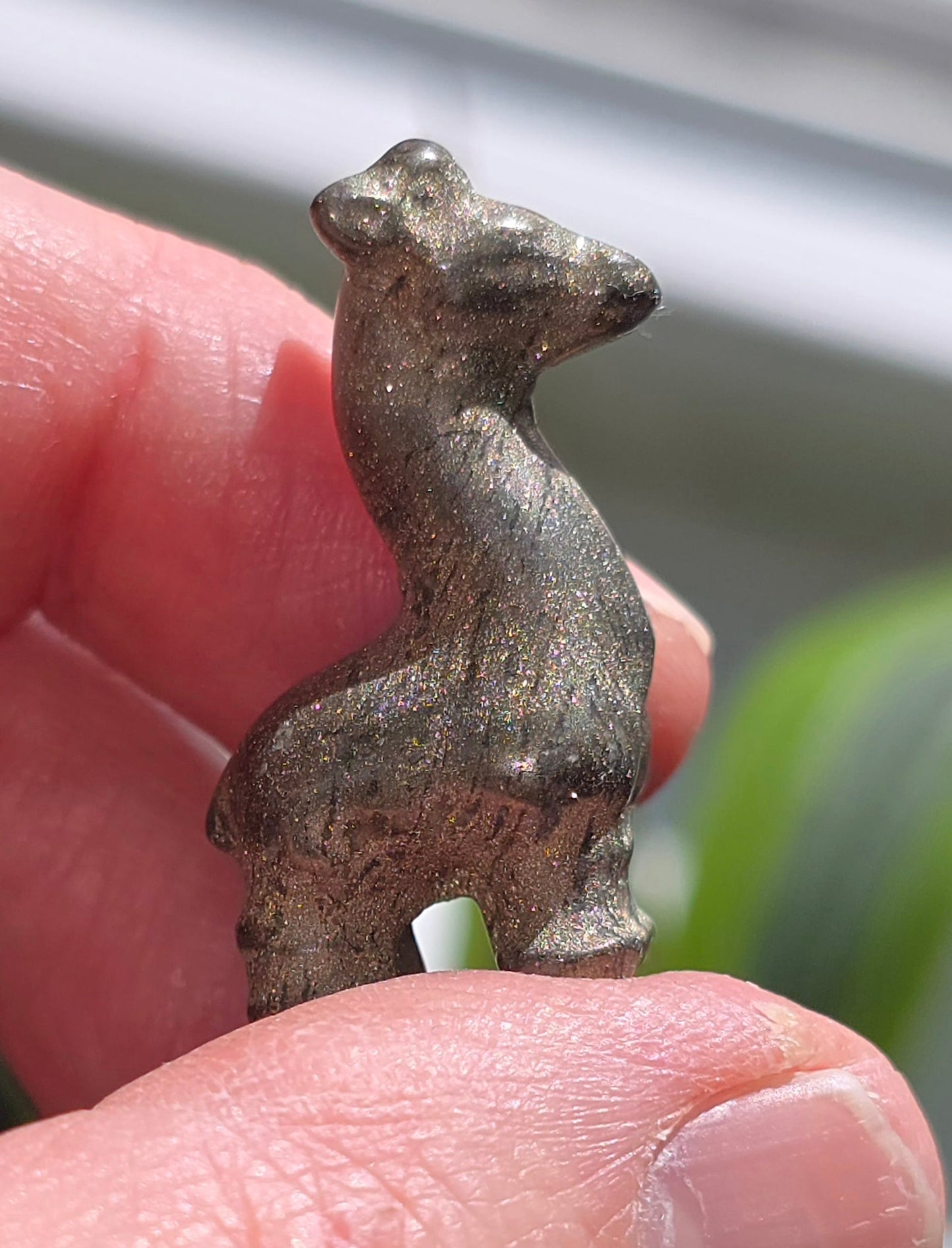 Mini Pyrite Giraffe Carvings – Natural Mineral Specimen