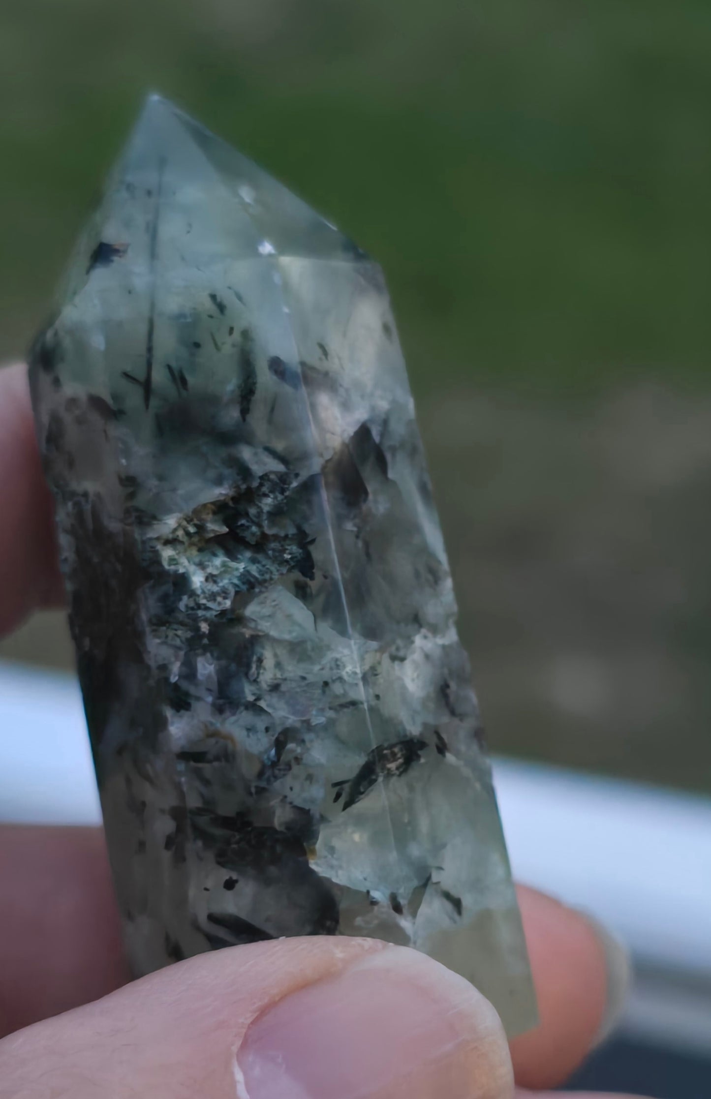 Prehnite with Epidote Towers – Polished Natural Stone