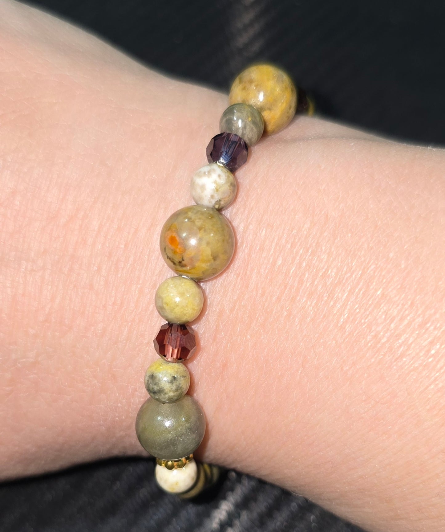 Bumblebee Jasper 6mm & 8mm Beaded Bracelet – Hand Strung Natural Stone Jewelry