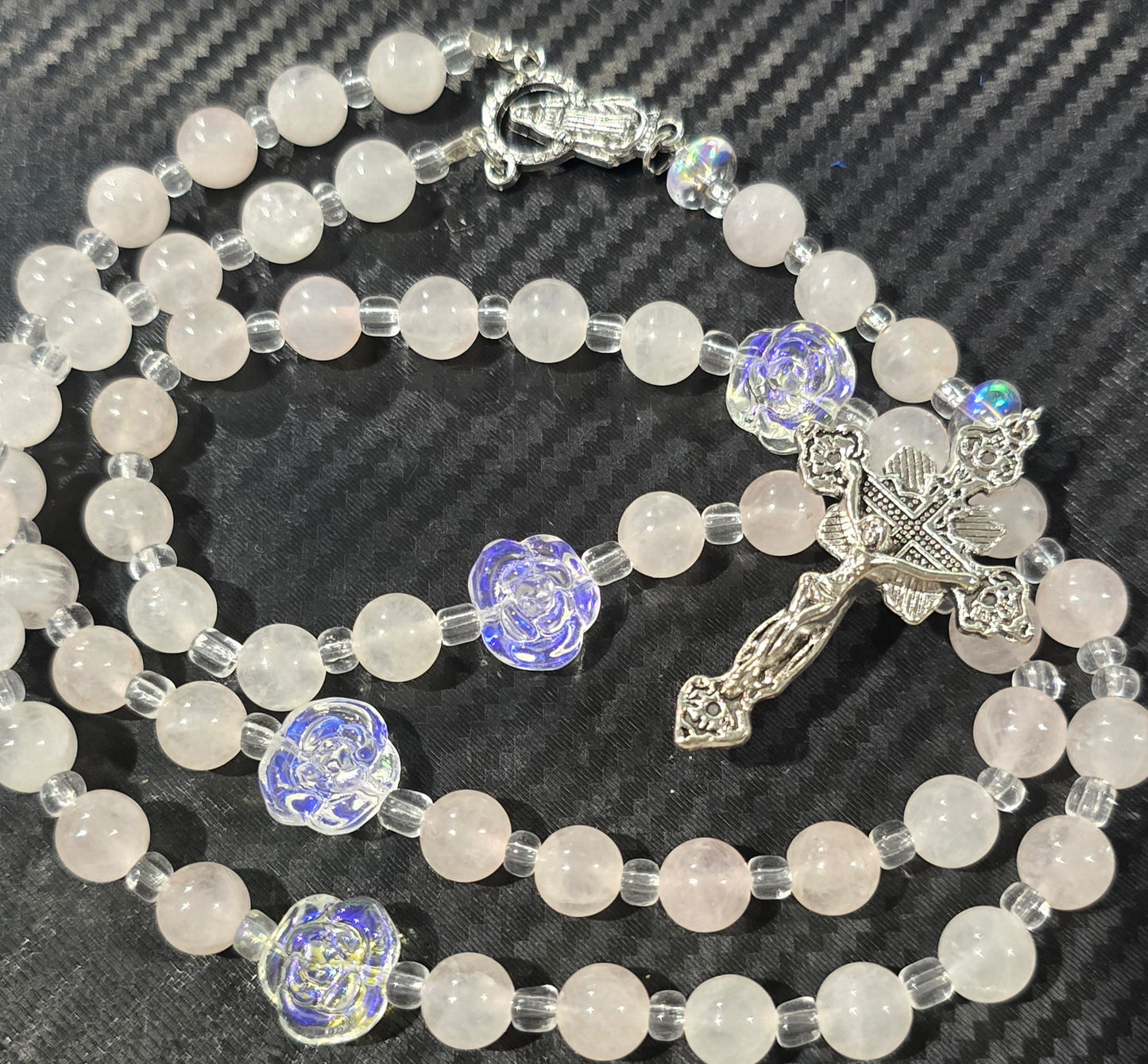 Rose Quartz Rosary Beads 8mm – Hand Strung Natural Stone Jewelry
