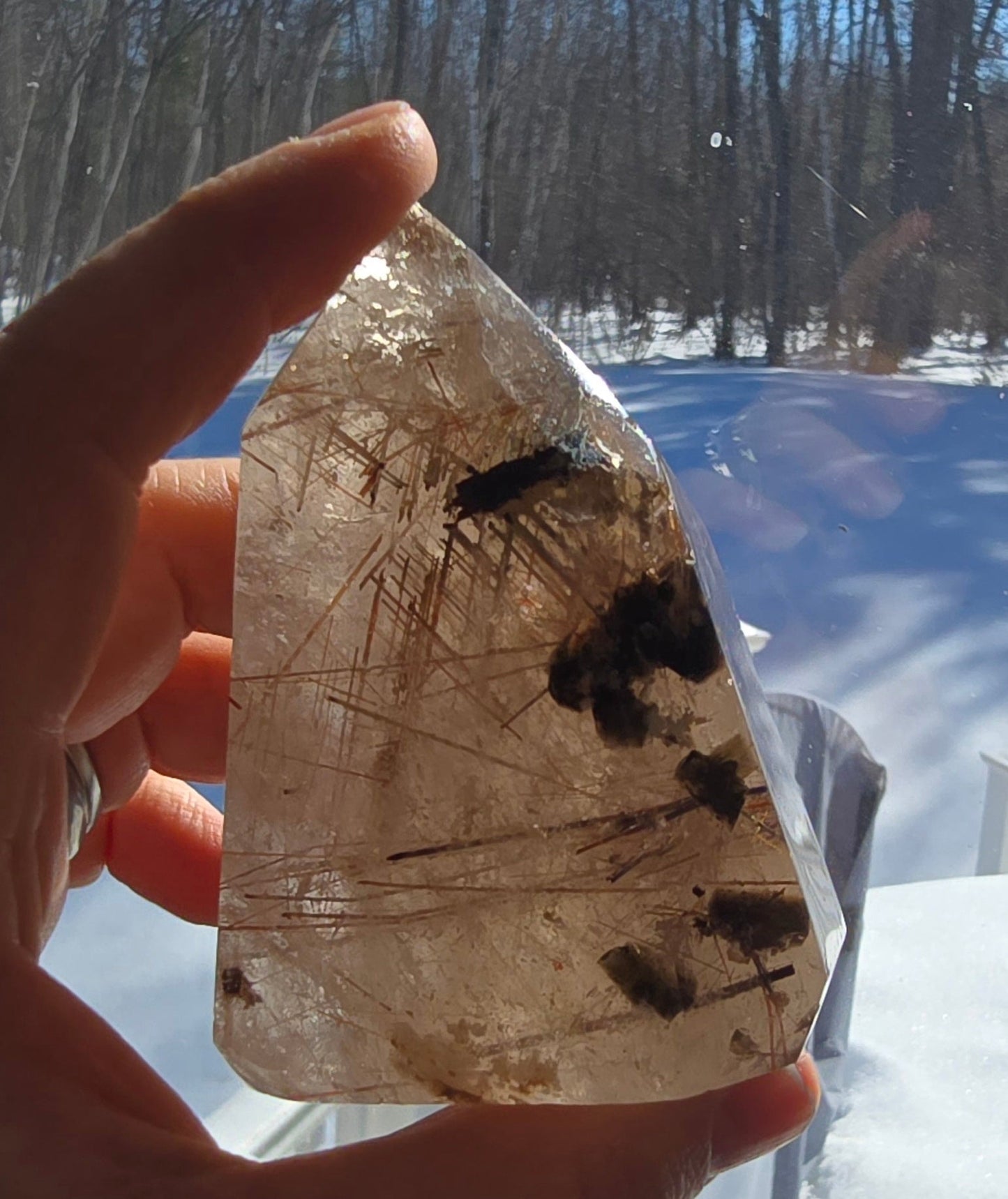 Gold Rutilated Quartz Tower – Polished Natural Quartz