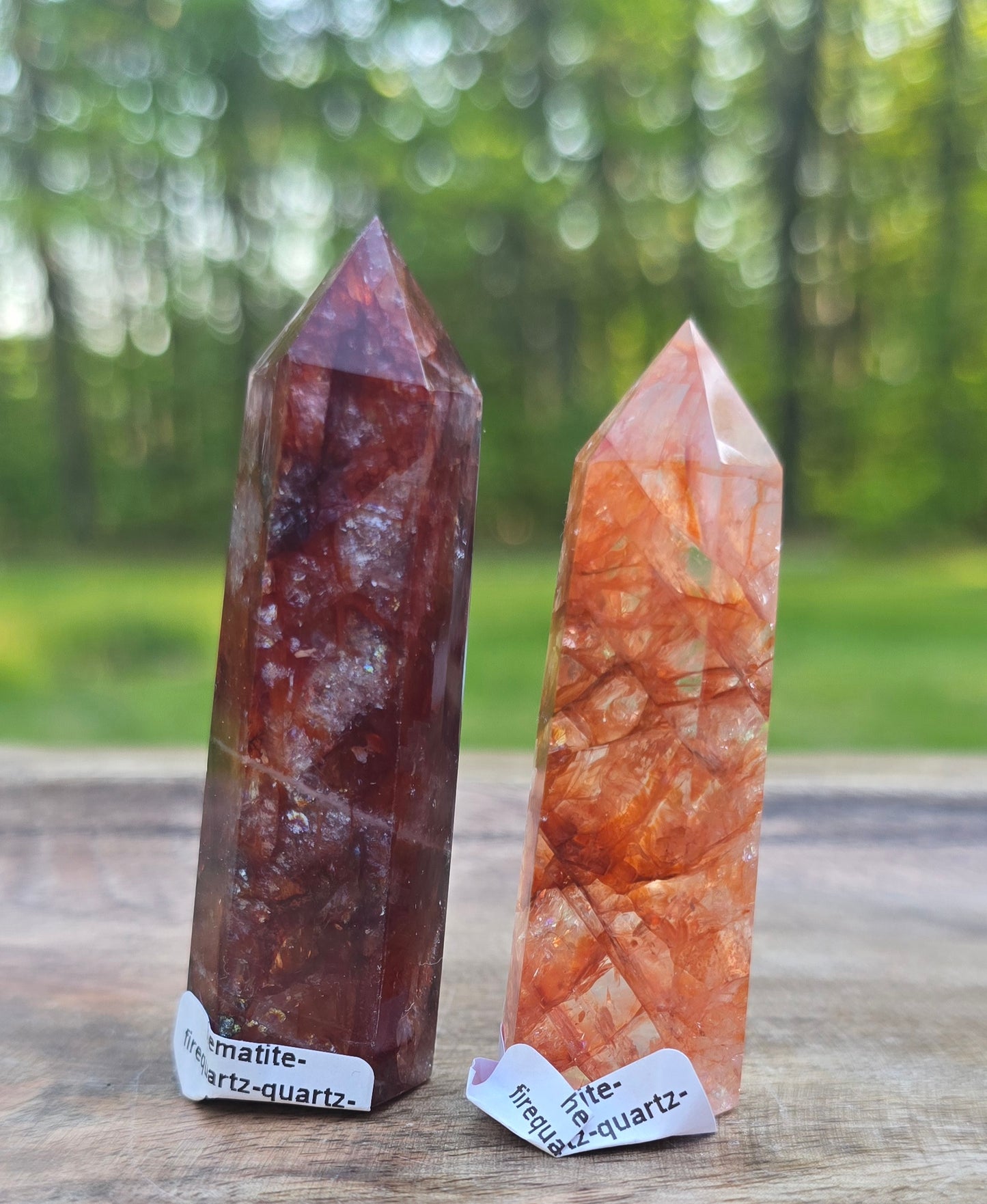 Hematite Fire Quartz Towers – Polished Natural Quartz