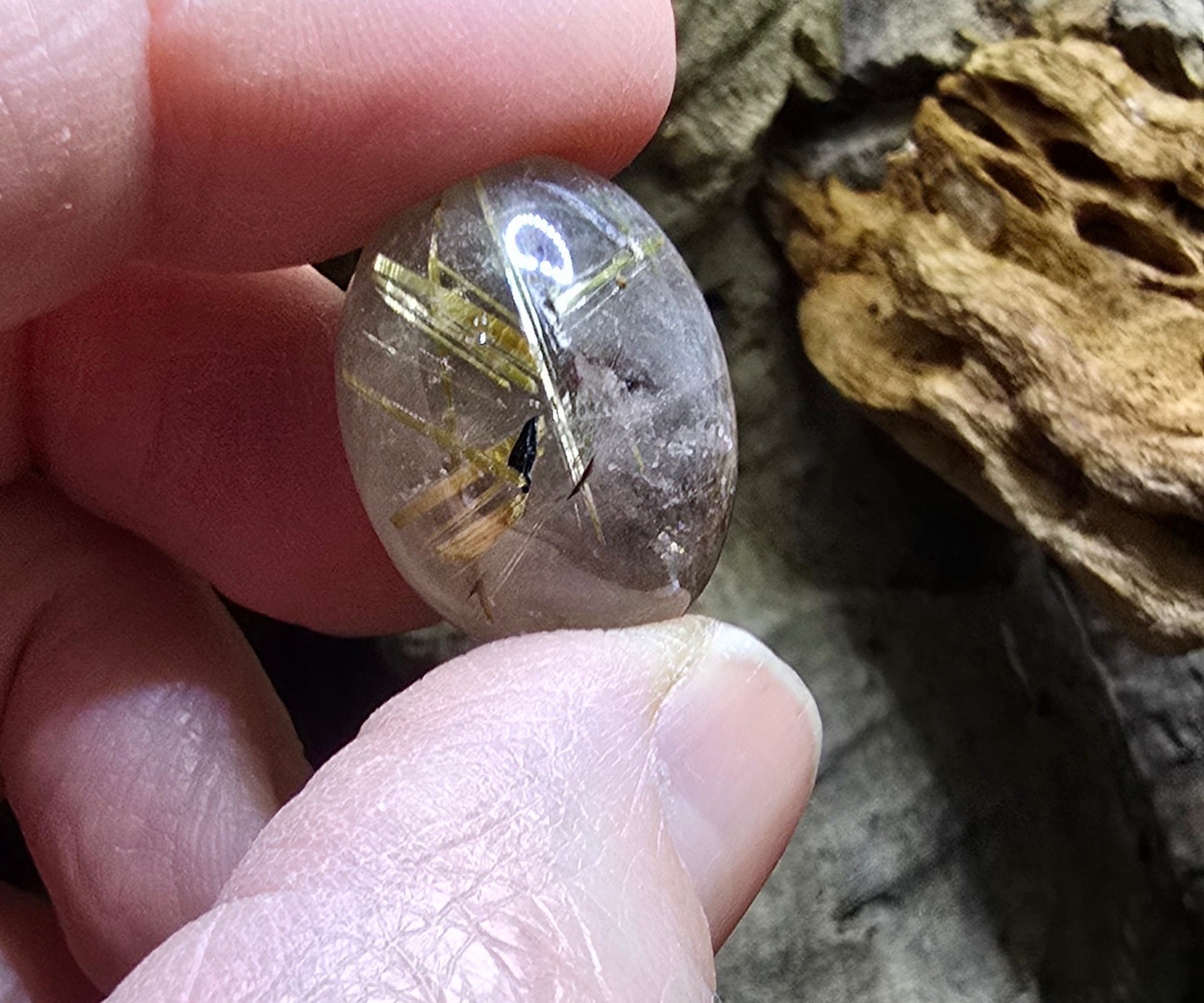 Gold Rutilated Quartz Tumble Genuine Natural Quartz